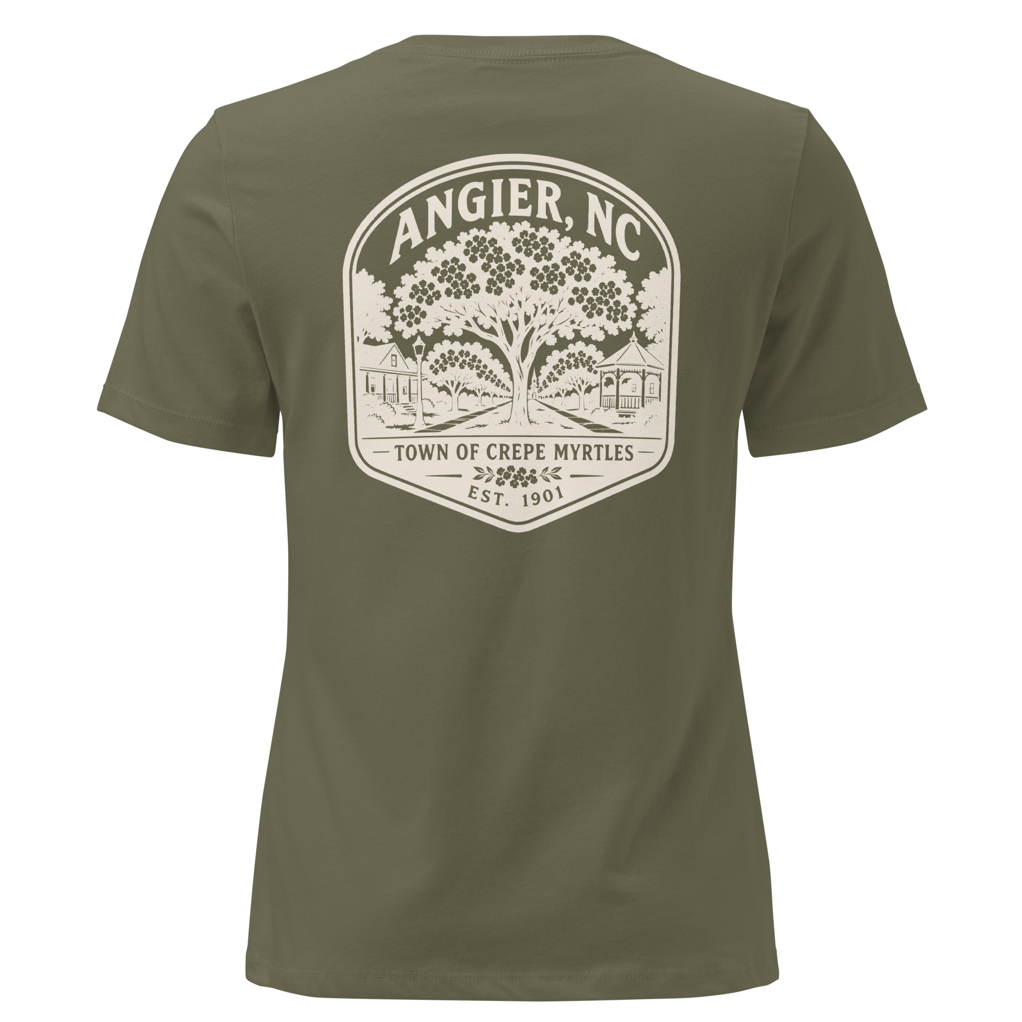 Angier NC - Street of Crepe Myrtles- Women's Relaxed T-Shirt