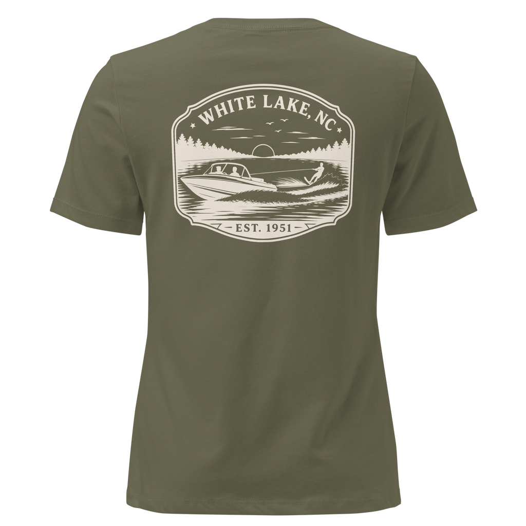 White Lake NC - Boat Fun- Women's Relaxed T-Shirt