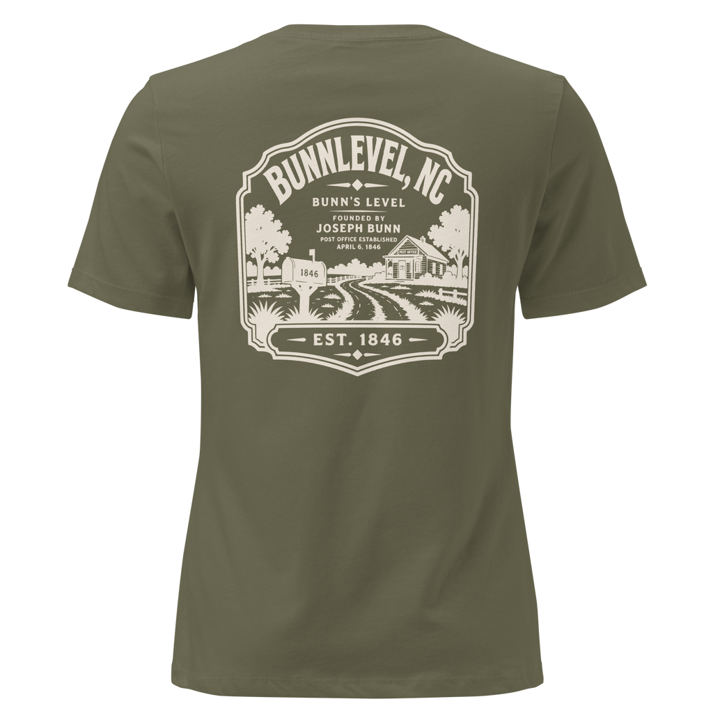 Bunnlevel NC - Town Heritage- Women's Relaxed T-Shirt