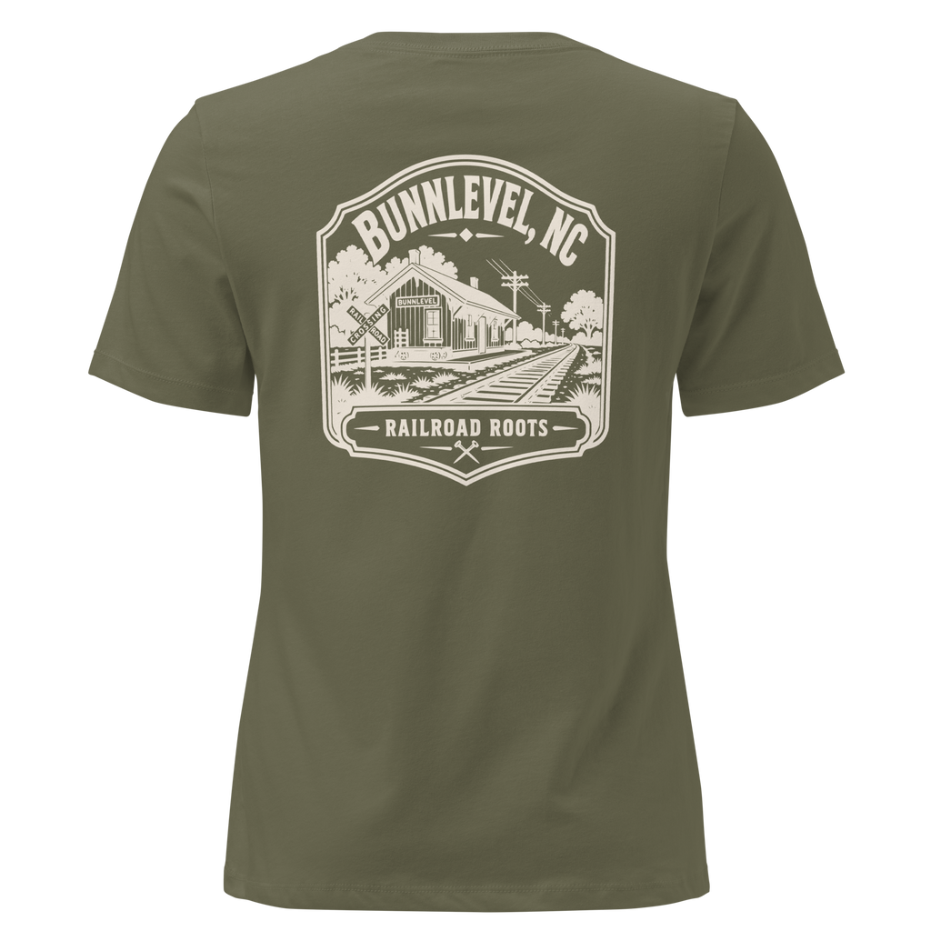 Bunnlevel NC - Railroad Town- Women's Relaxed T-Shirt
