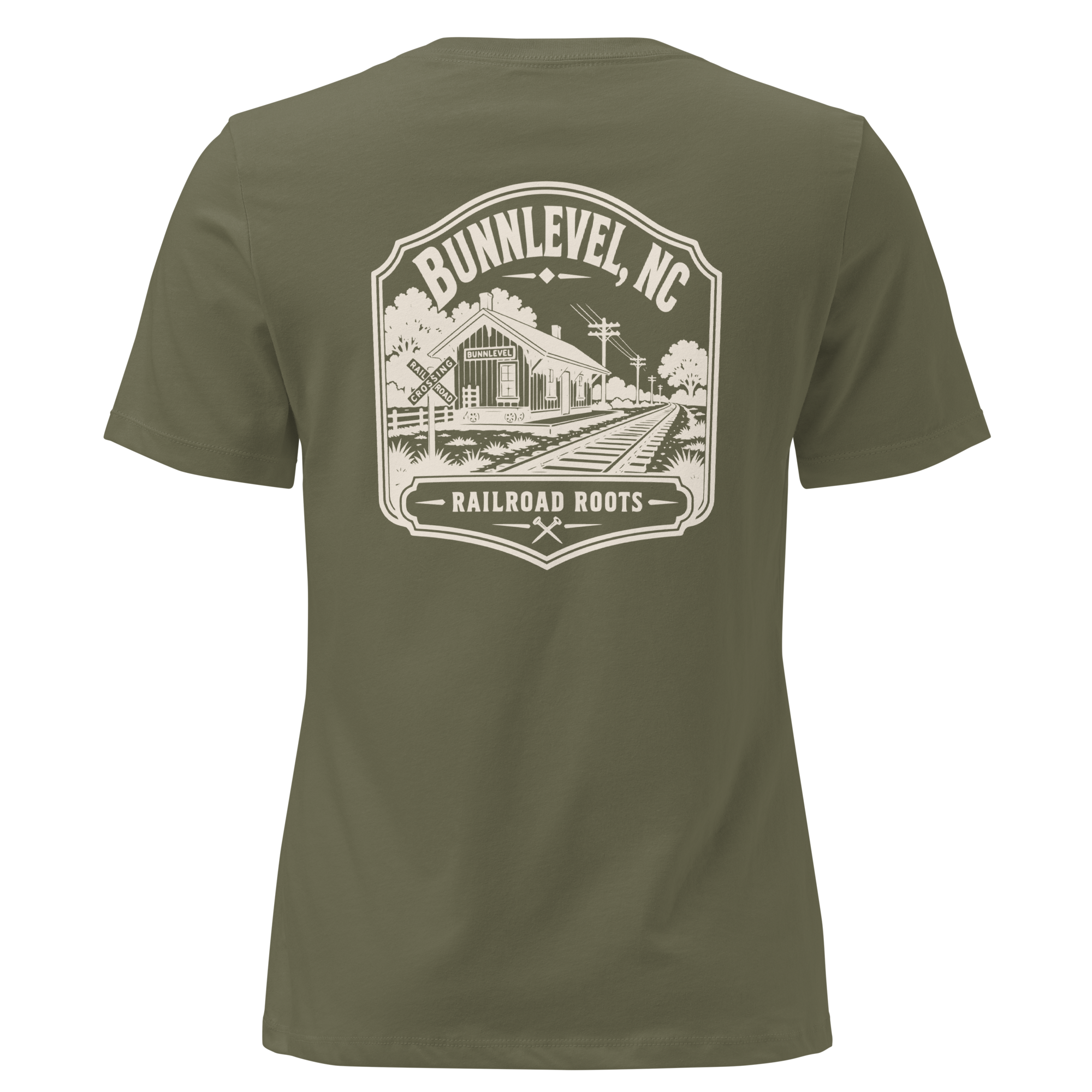 Bunnlevel NC - Railroad Town- Women's Relaxed T-Shirt