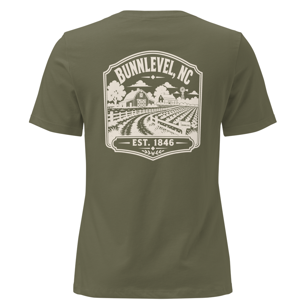 Bunnlevel NC - Farm Heritage- Women's Relaxed T-Shirt