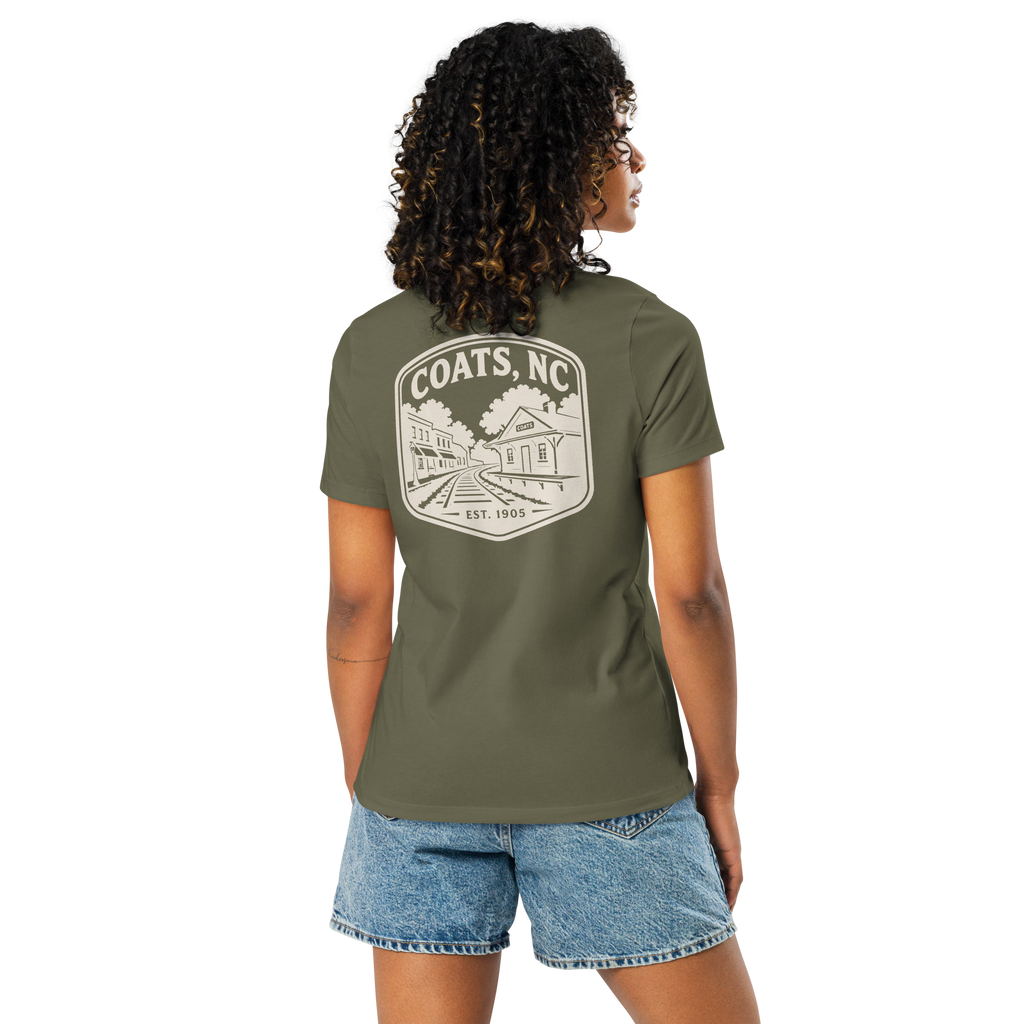 Coats NC - Railroad Town- Women's Relaxed T-Shirt