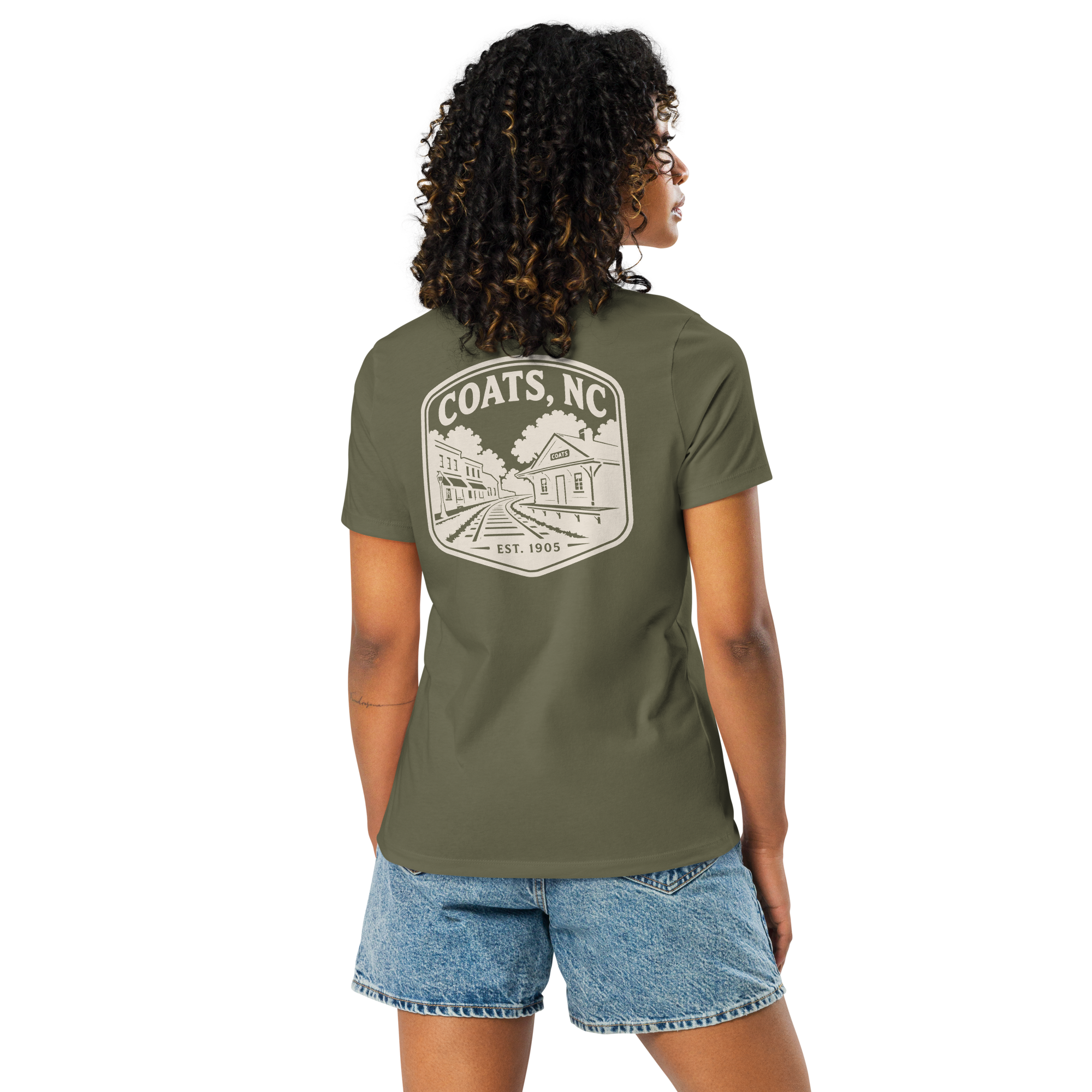 Coats NC - Railroad Town- Women's Relaxed T-Shirt