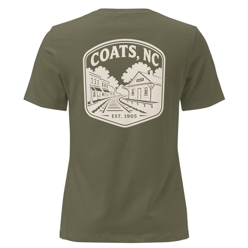 Coats NC - Railroad Town- Women's Relaxed T-Shirt