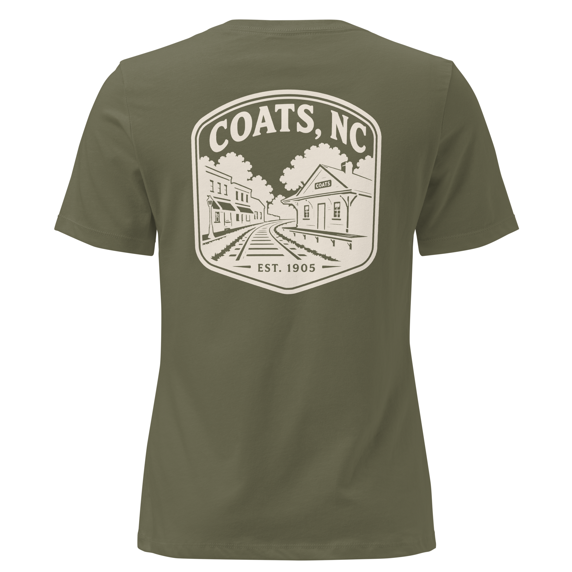 Coats NC - Railroad Town- Women's Relaxed T-Shirt