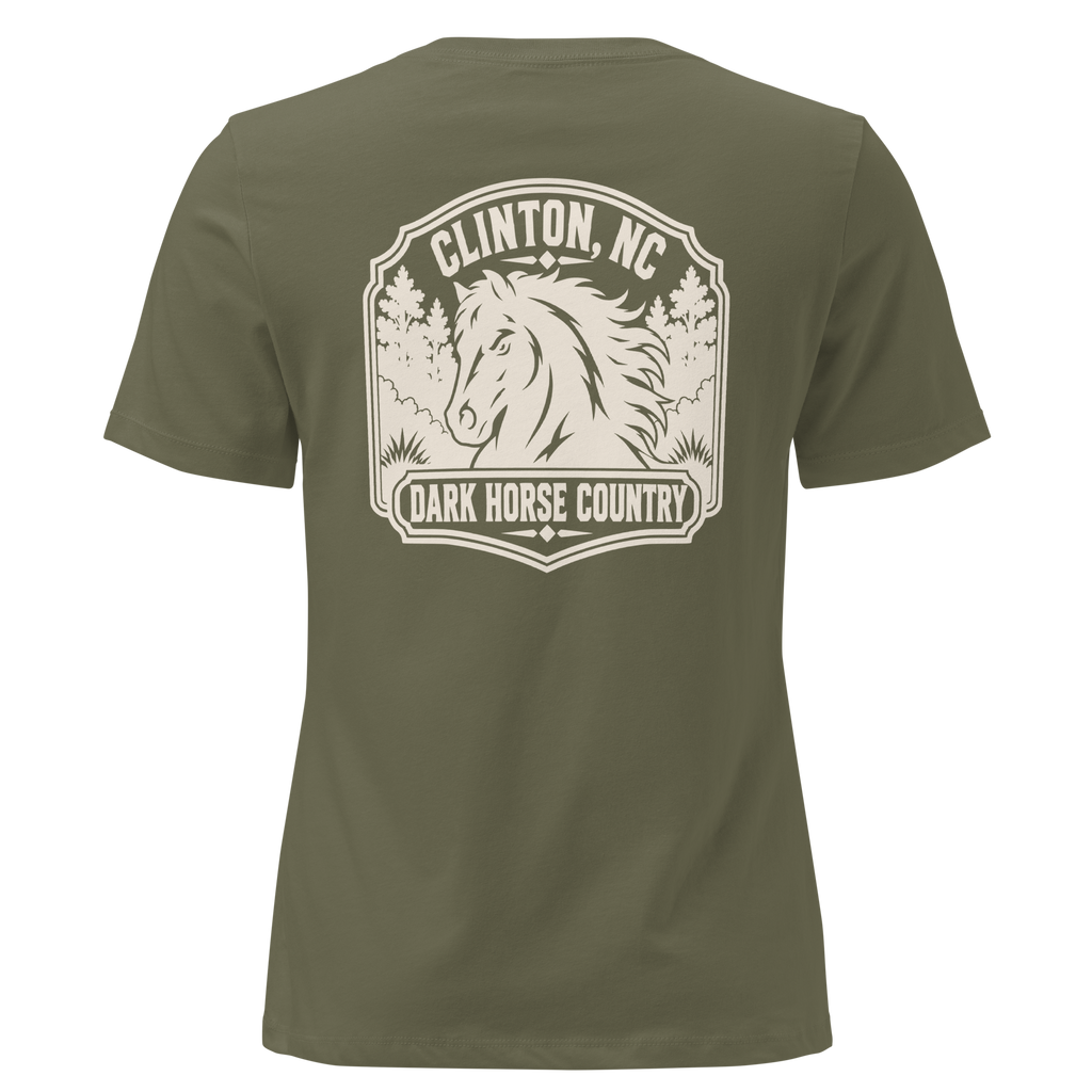 Clinton NC - Dark Horse Country- Women's Relaxed T-Shirt