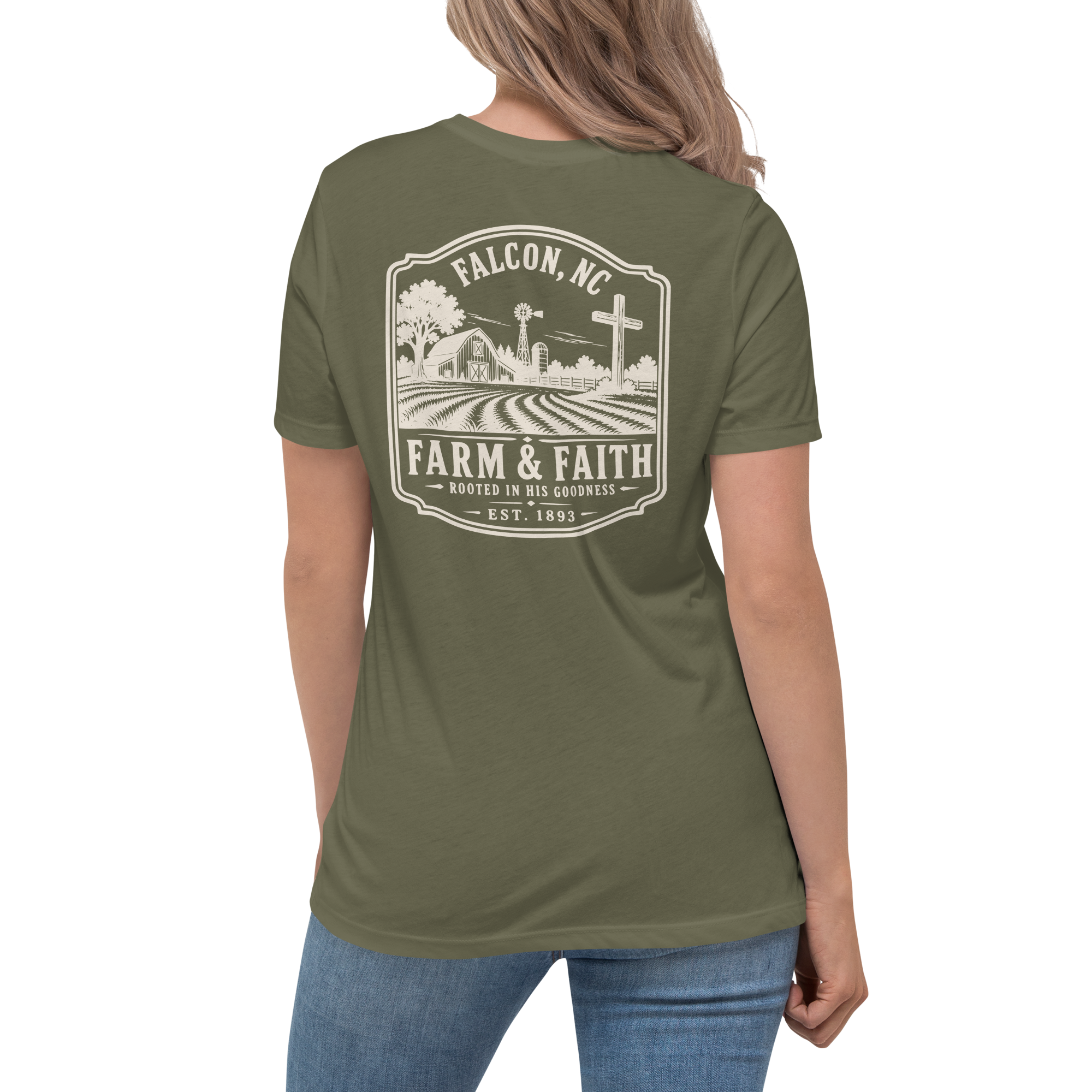 Falcon NC - Farm & Faith- Women's Relaxed T-Shirt