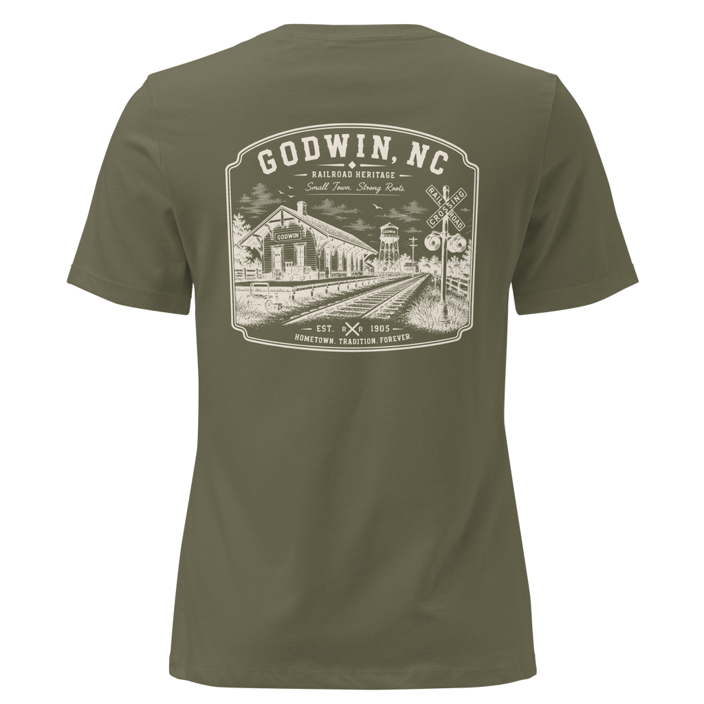Godwin NC - Railroad Town- Women's Relaxed T-Shirt