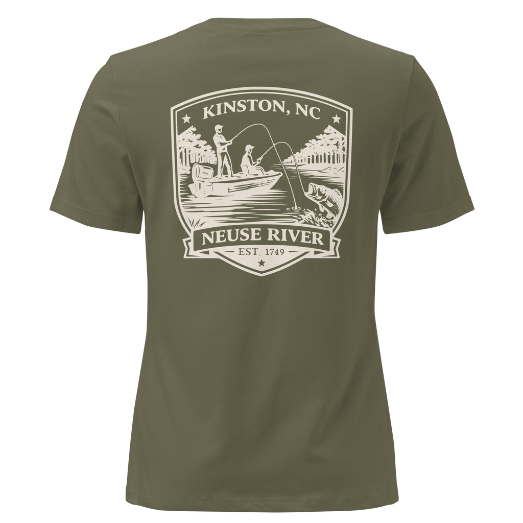 Kinston NC - Neuse River Fishing- Women's Relaxed T-Shirt