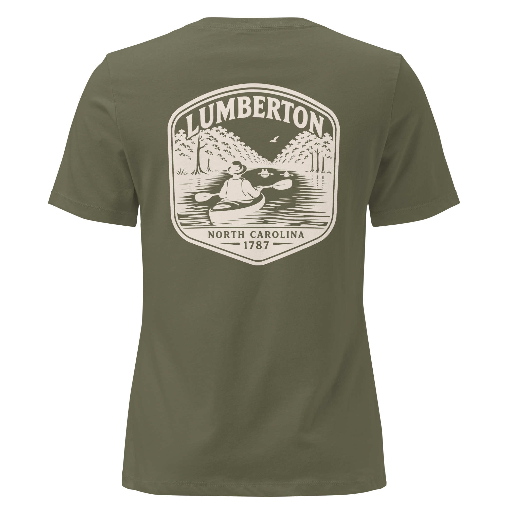 Lumberton NC - Kayak on River- Women's Relaxed T-Shirt
