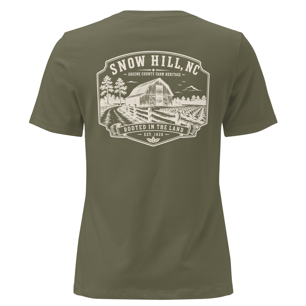Snow Hill, NC - Rooted in the Land - Women's Relaxed T-Shirt