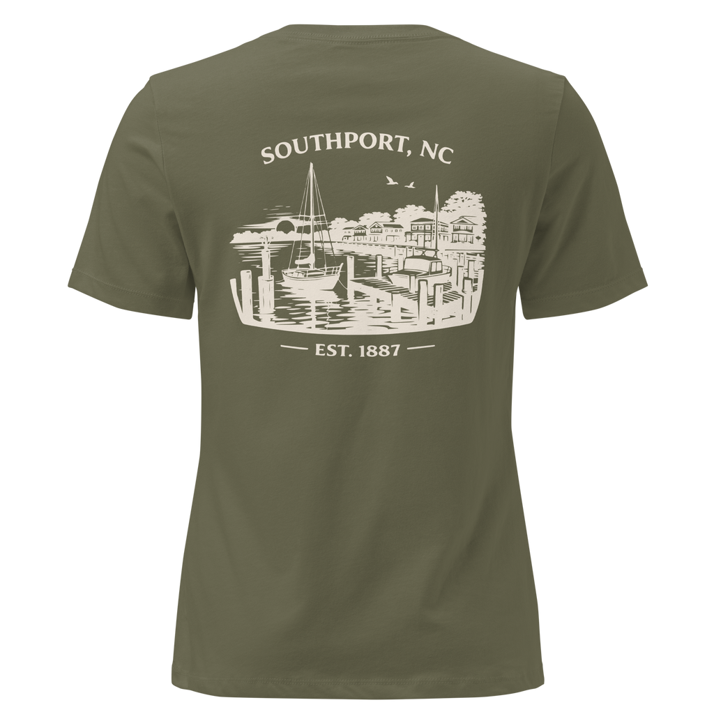 Southport NC - Waterfront- Women's Relaxed T-Shirt