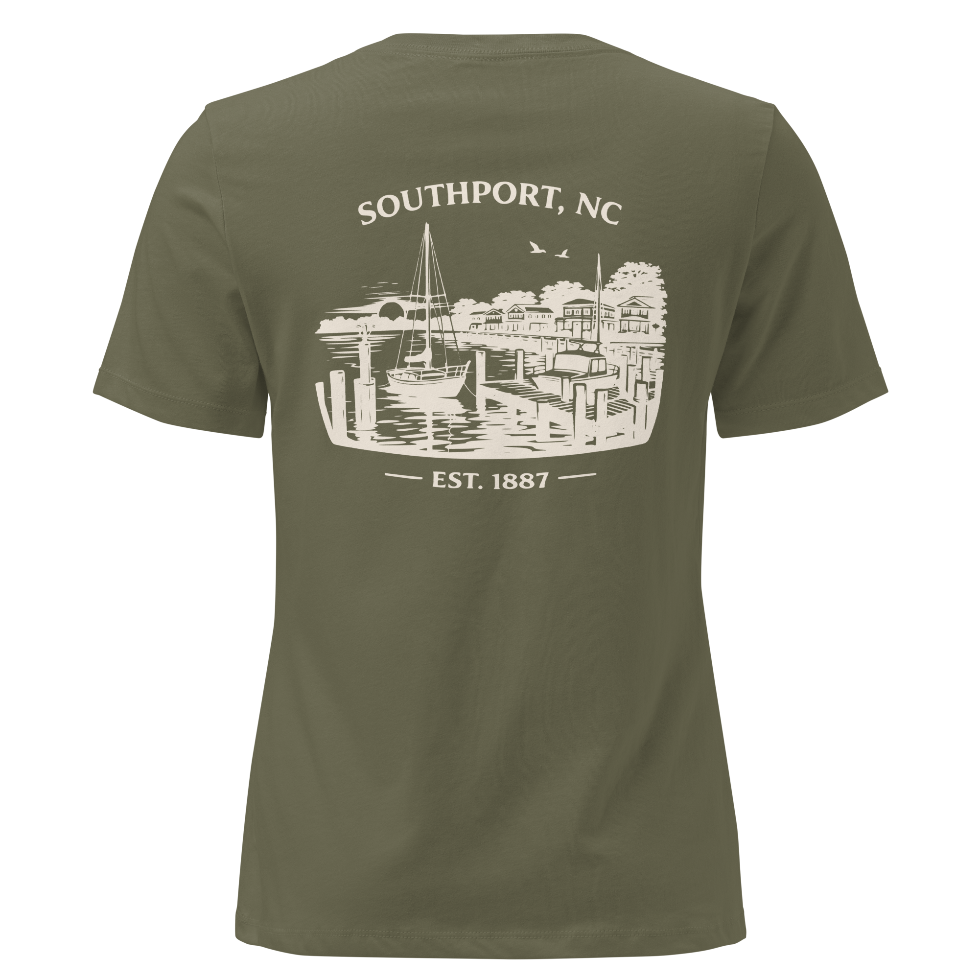 Southport NC - Waterfront- Women's Relaxed T-Shirt
