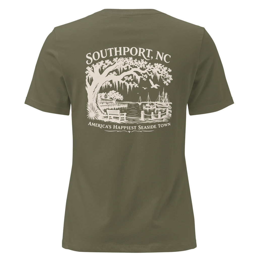 Southport NC - Happy Seaside Town- Women's Relaxed T-Shirt