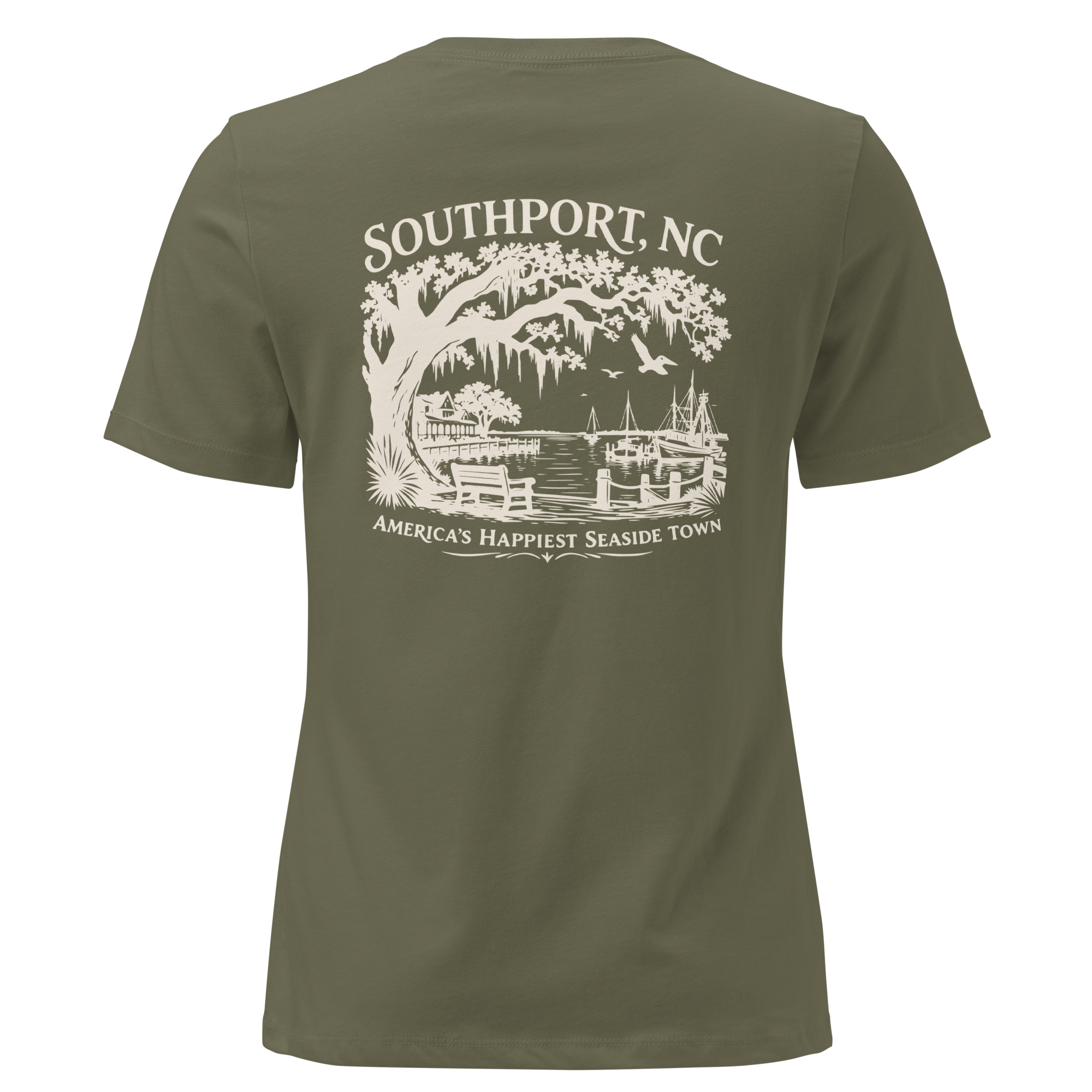 Southport NC - Happy Seaside Town- Women's Relaxed T-Shirt