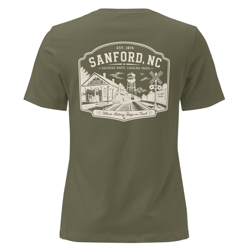 Sanford NC - Railroad Roots - Women's Relaxed T-Shirt