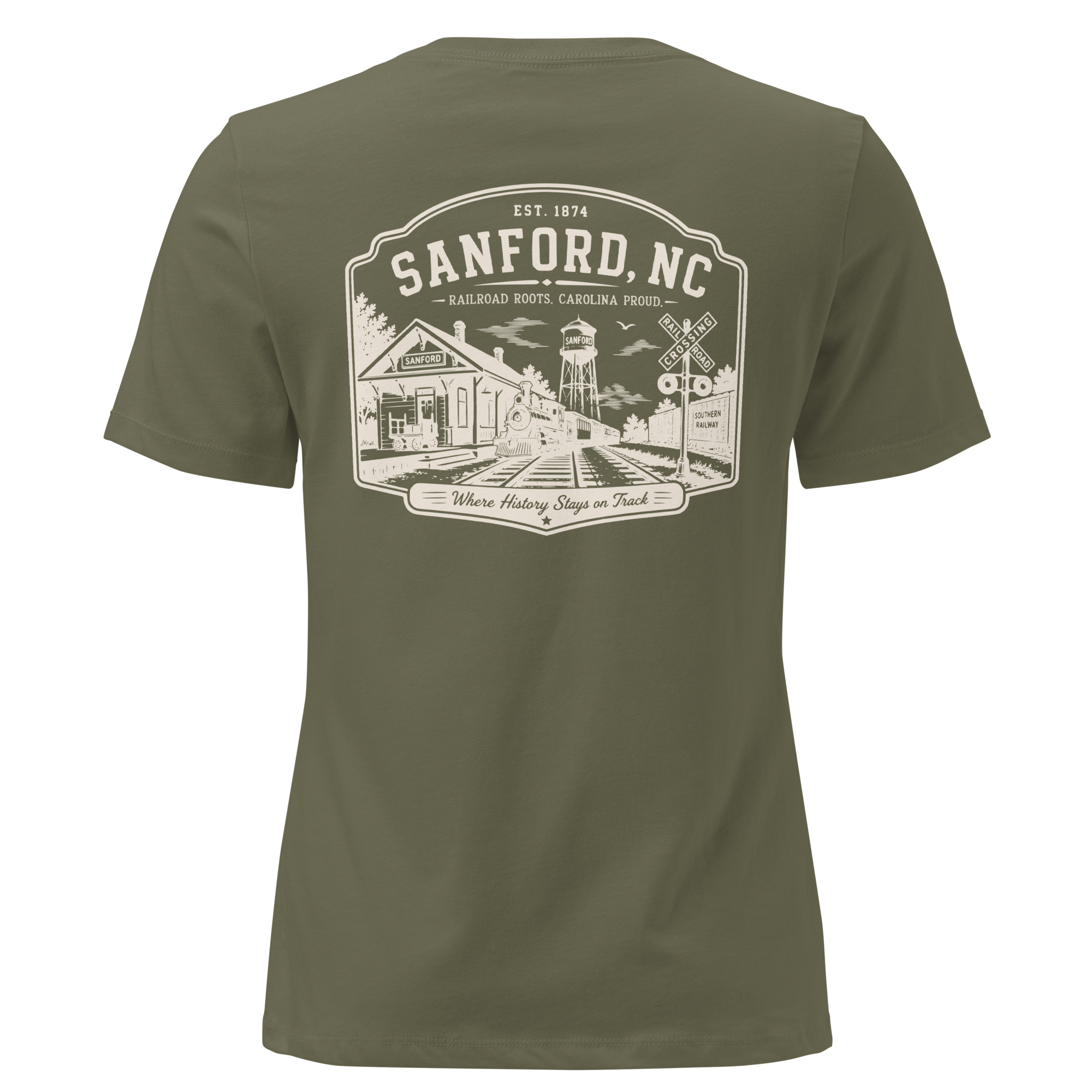 Sanford NC - Railroad Roots - Women's Relaxed T-Shirt