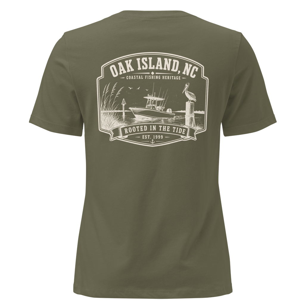 Oak Island, NC - Rooted in the Tide - Women's Relaxed T-Shirt