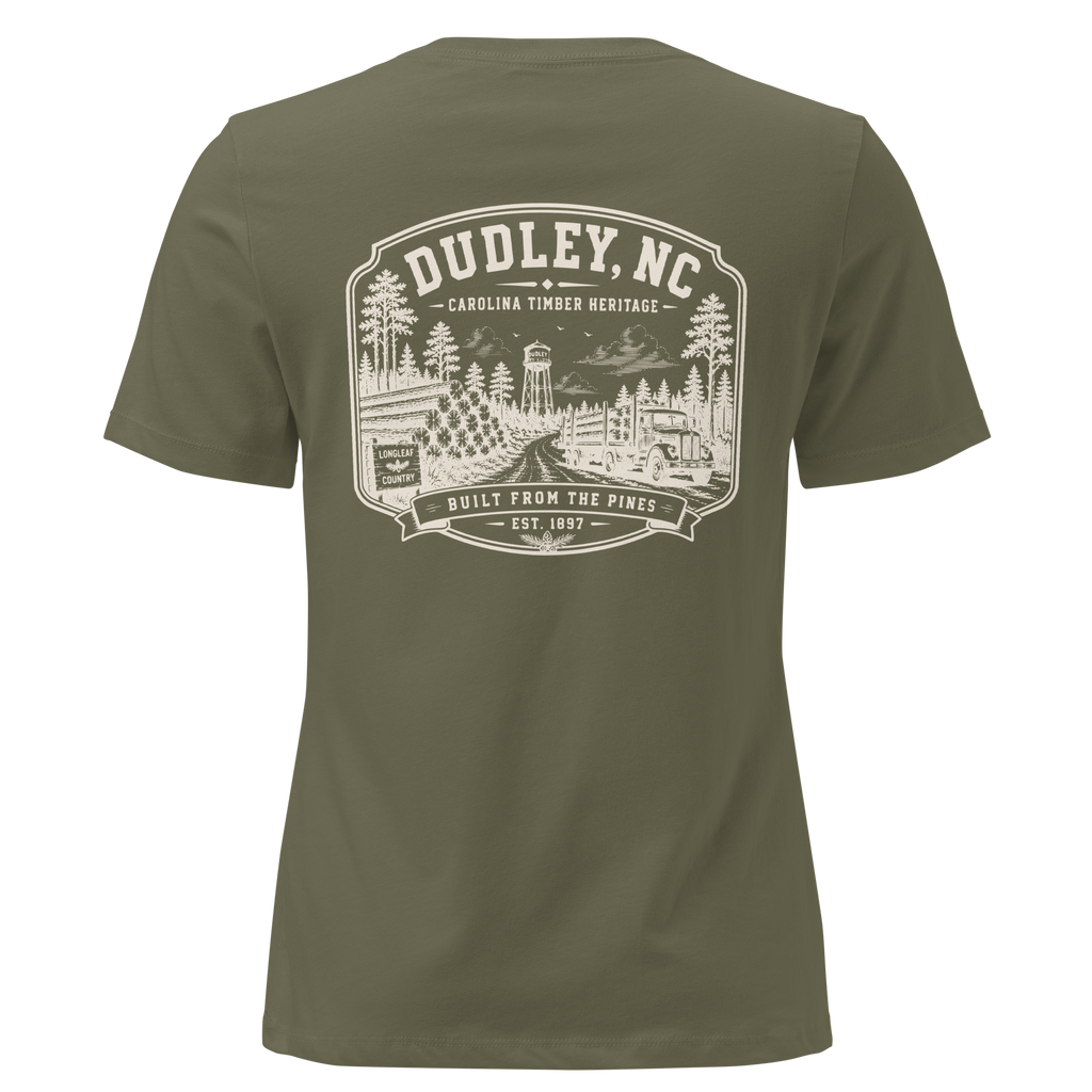 Dudley, NC - Carolina Timber- Women's Relaxed T-Shirt