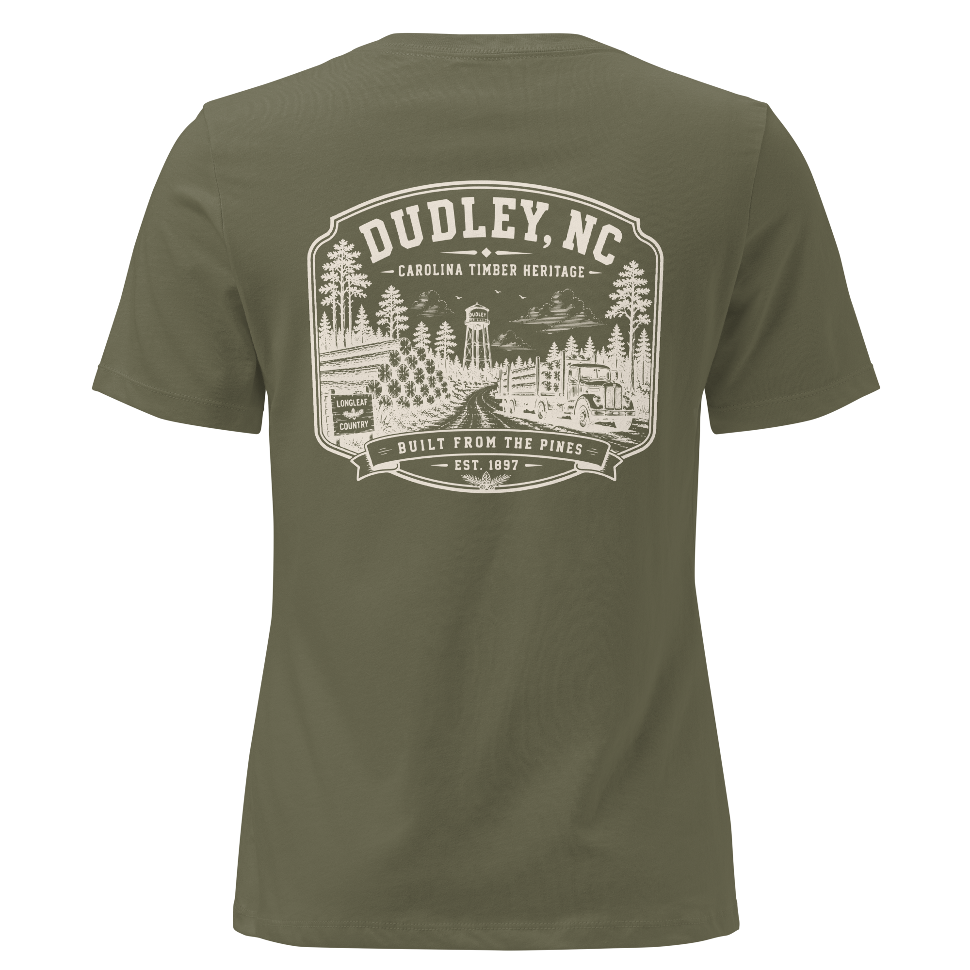 Dudley, NC - Carolina Timber- Women's Relaxed T-Shirt