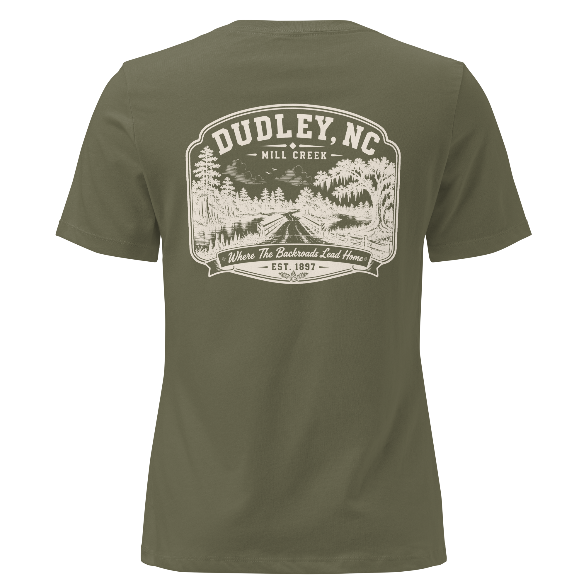 Dudley, NC - Mill Creek- Women's Relaxed T-Shirt