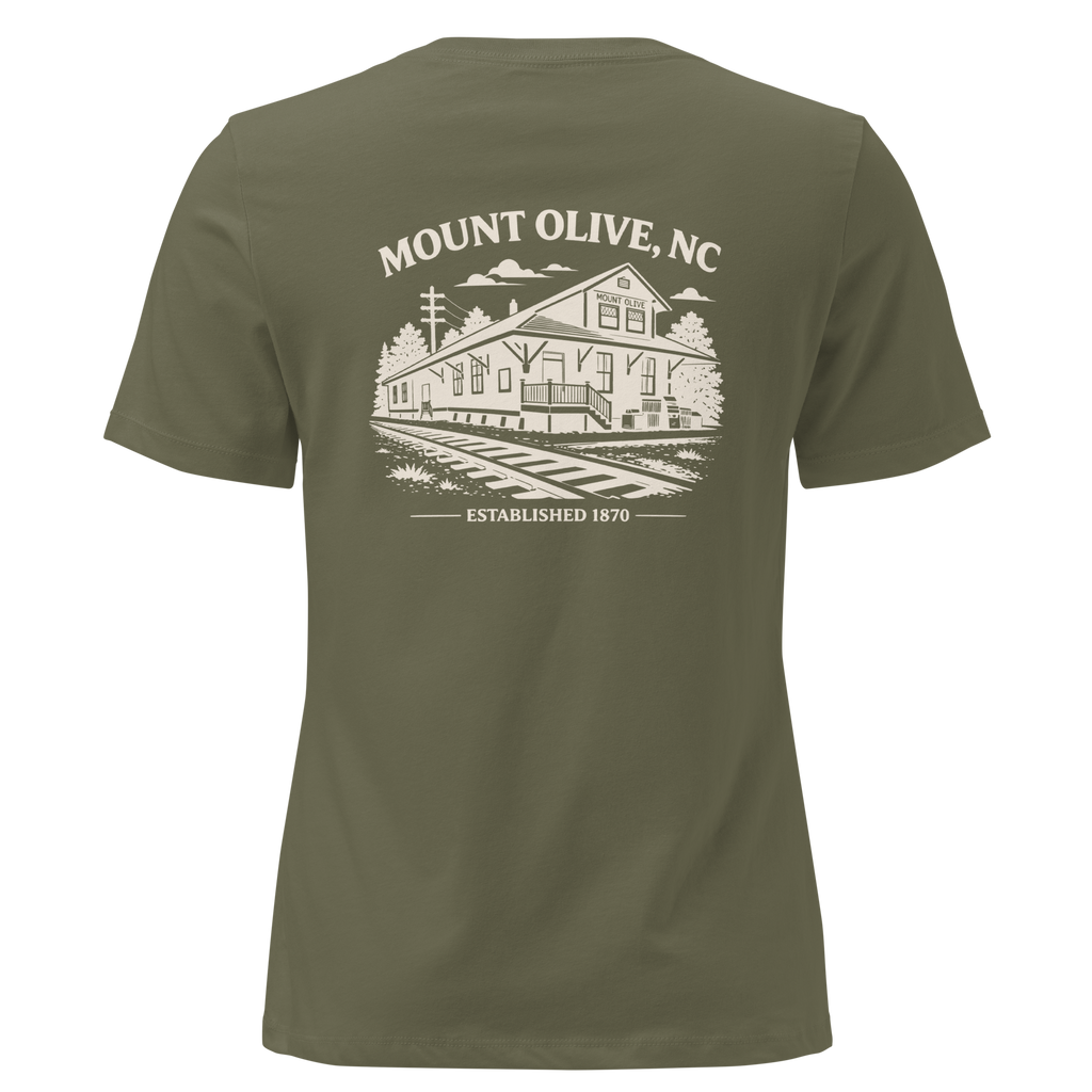 Mount Olive NC - Train Depot- Women's Relaxed T-Shirt