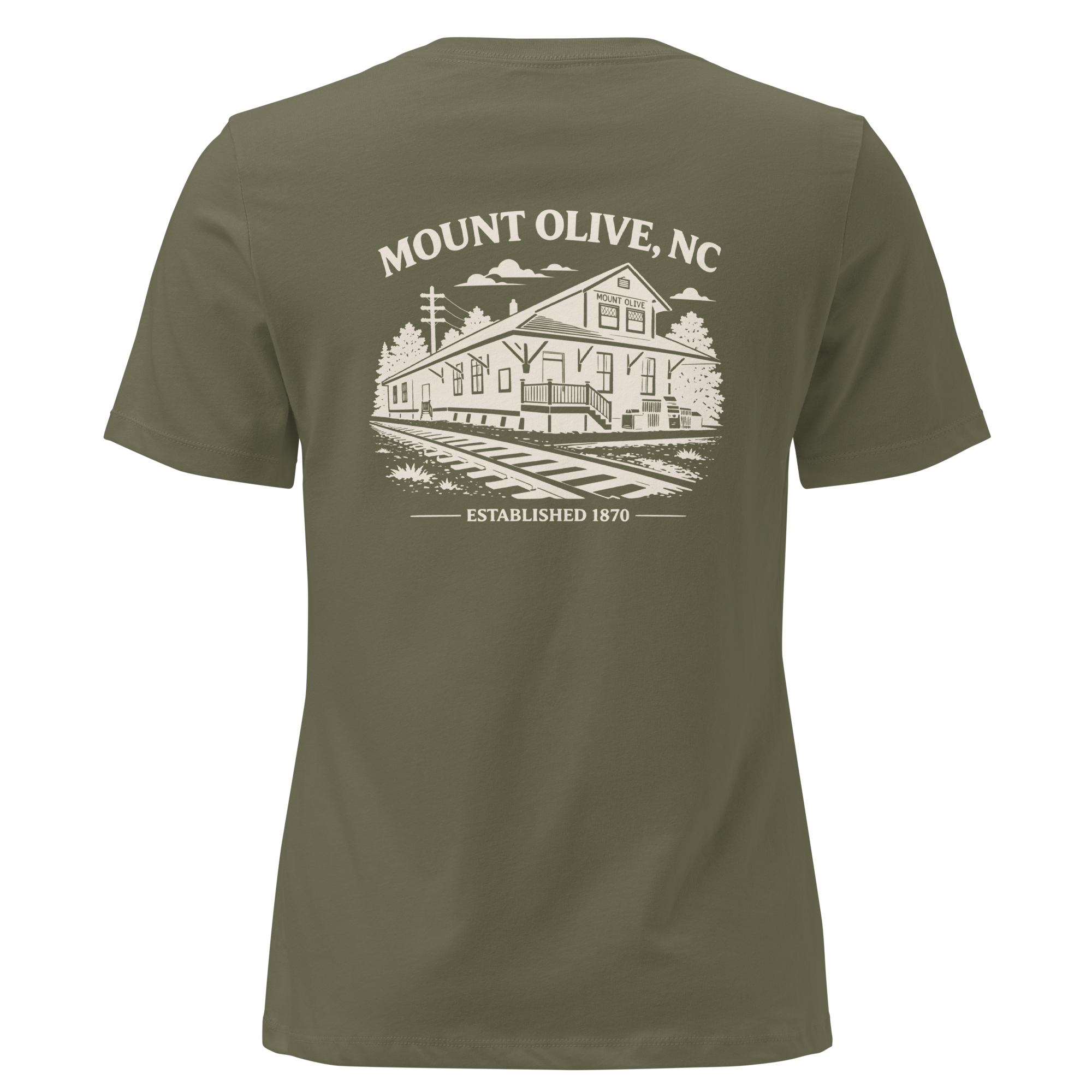 Mount Olive NC - Train Depot- Women's Relaxed T-Shirt