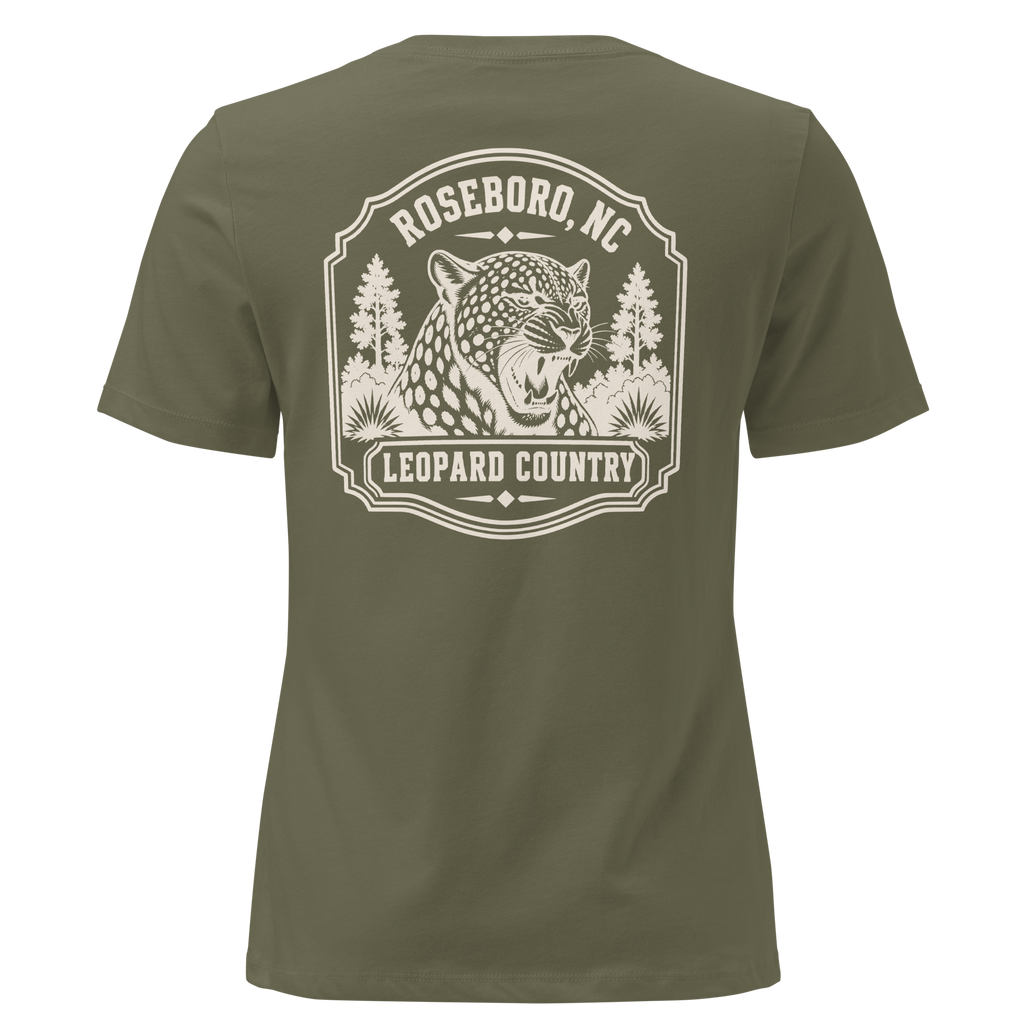 Roseboro NC - Leopard Country- Women's Relaxed T-Shirt