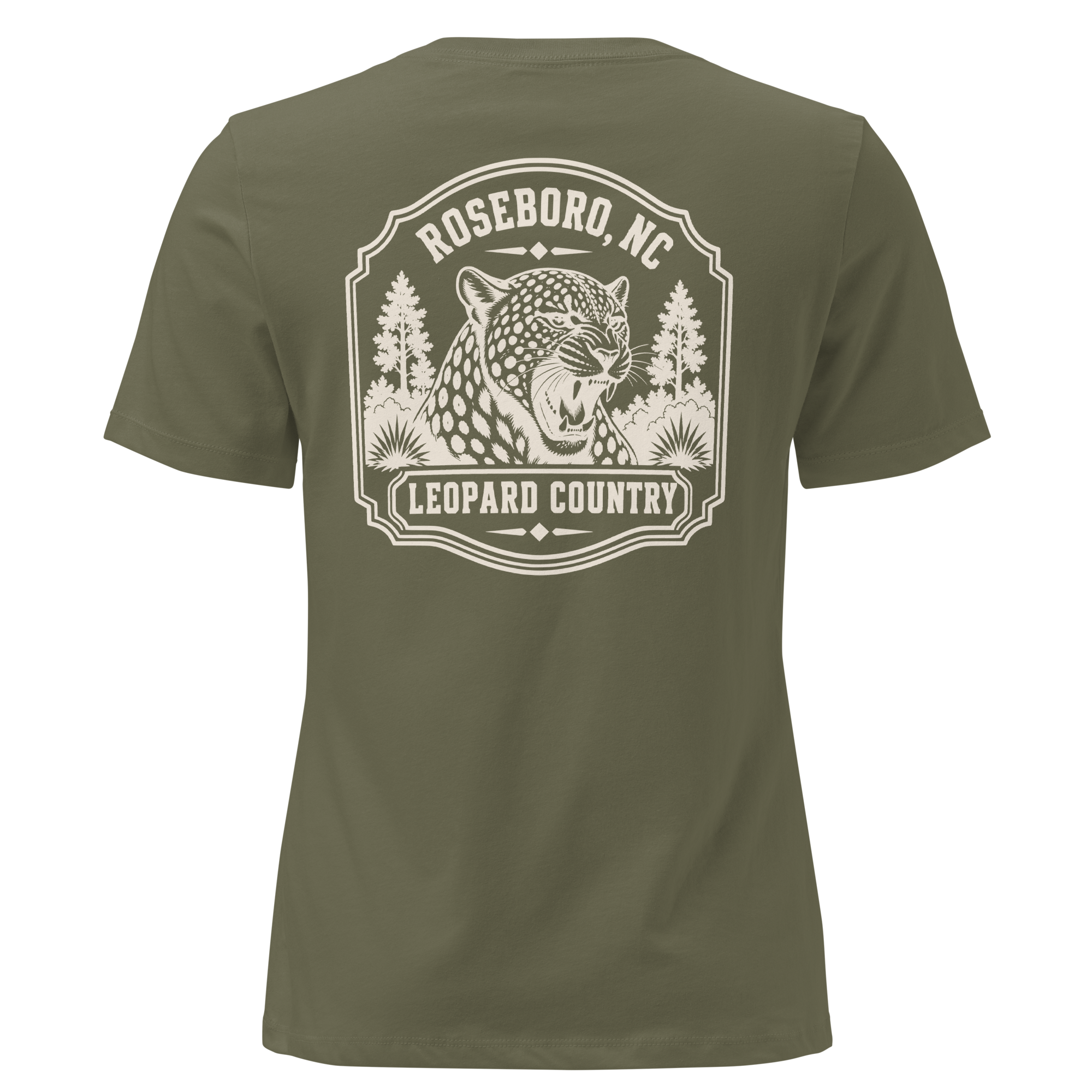 Roseboro NC - Leopard Country- Women's Relaxed T-Shirt