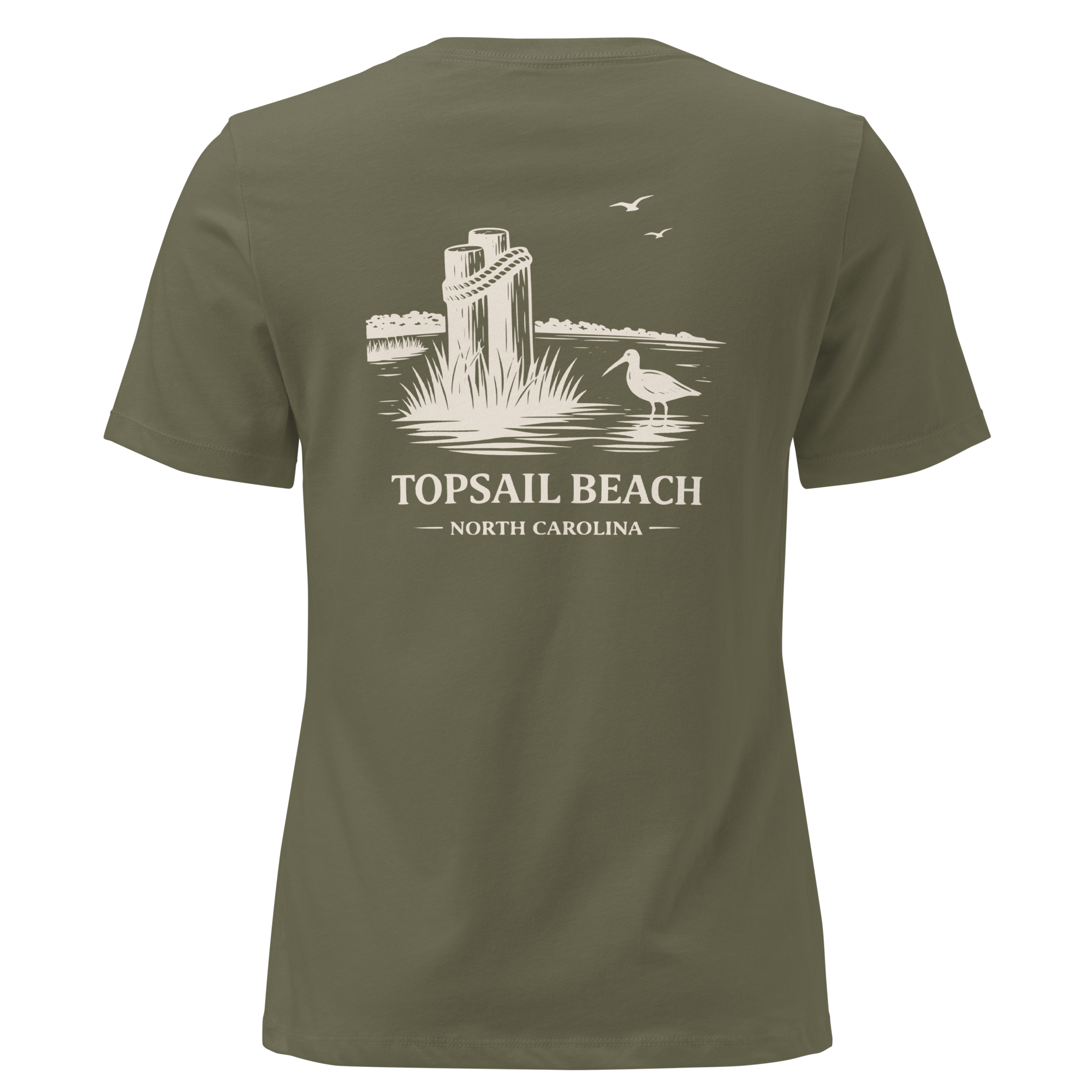 Topsail Beach NC - The Sandpiper- Women's Relaxed T-Shirt
