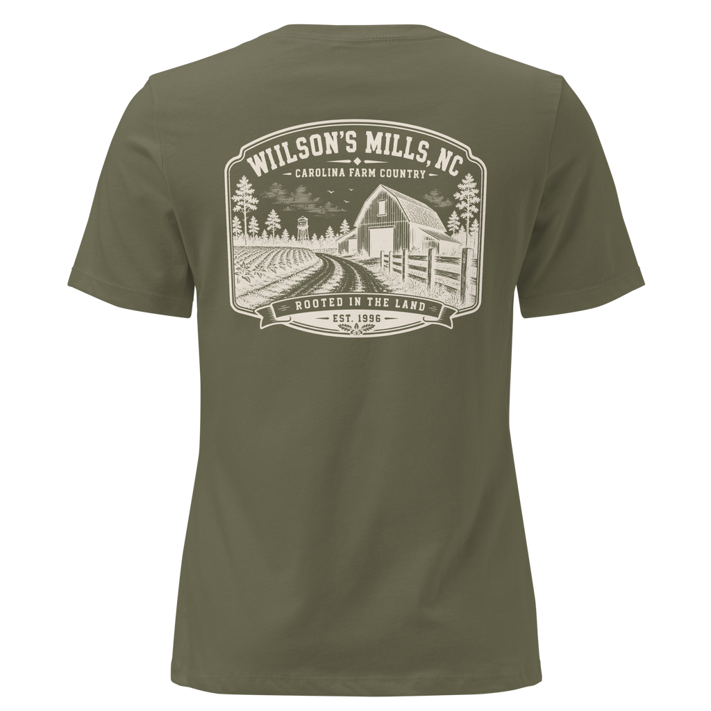 Wilson's Mills, NC - Farm Heritage - Women's Relaxed T-Shirt