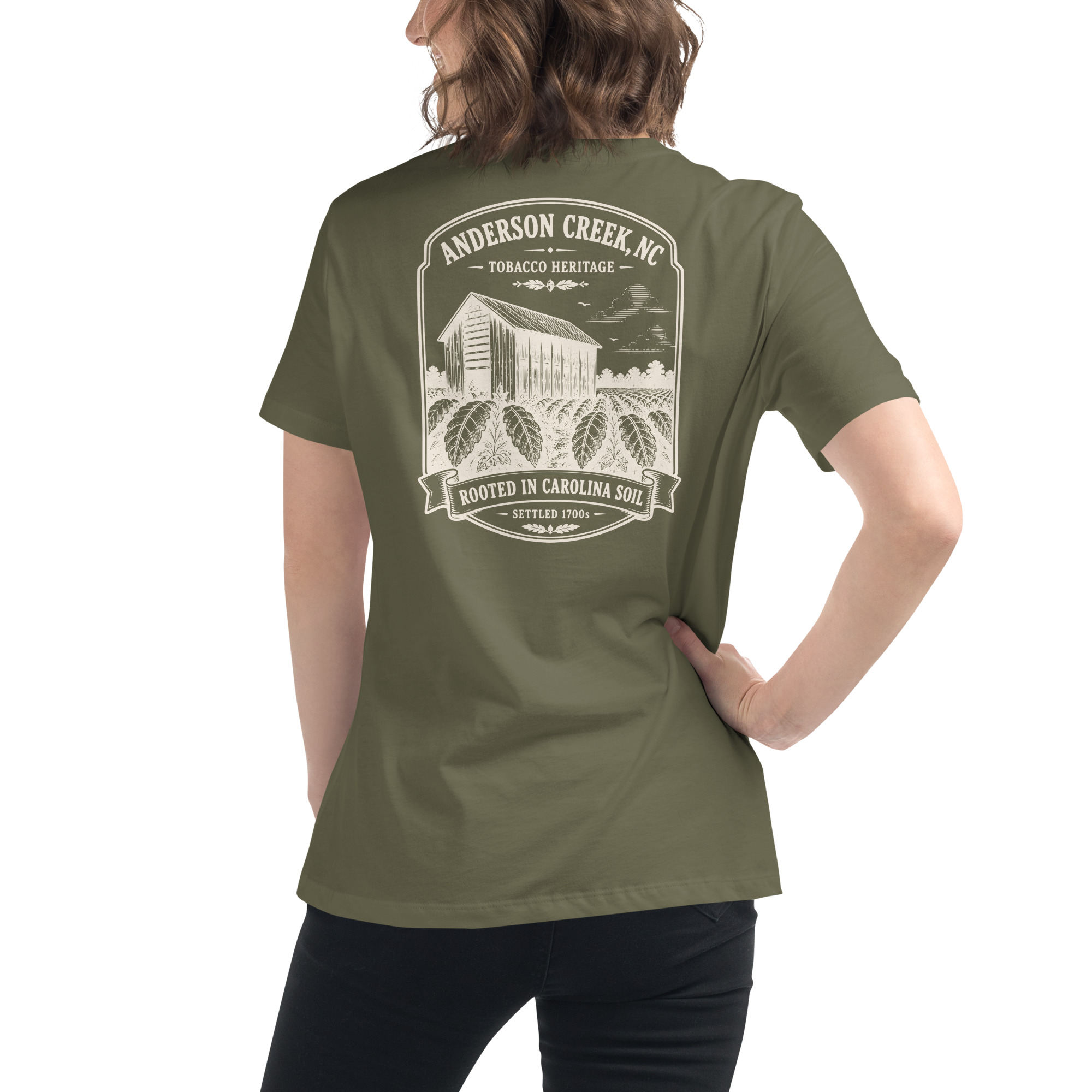 Anderson Creek, NC - Rooted in Carolina- Women's Relaxed T-Shirt