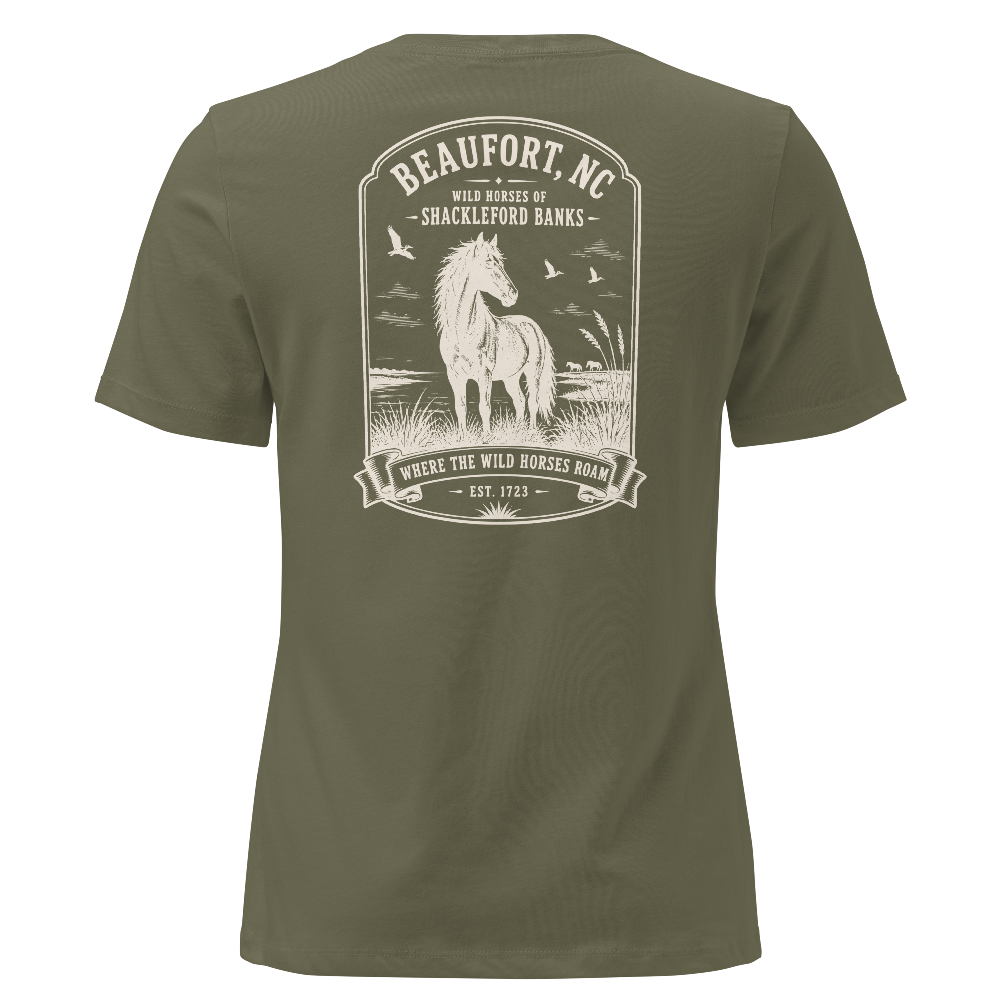 Beaufort, NC - Wild Horses of Shackleford Banks - Women's Relaxed T-Shirt
