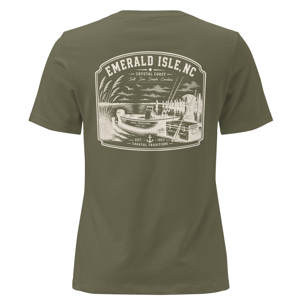 Emerald Isle NC - Salt, Sun, Simple - Women's Relaxed T-Shirt