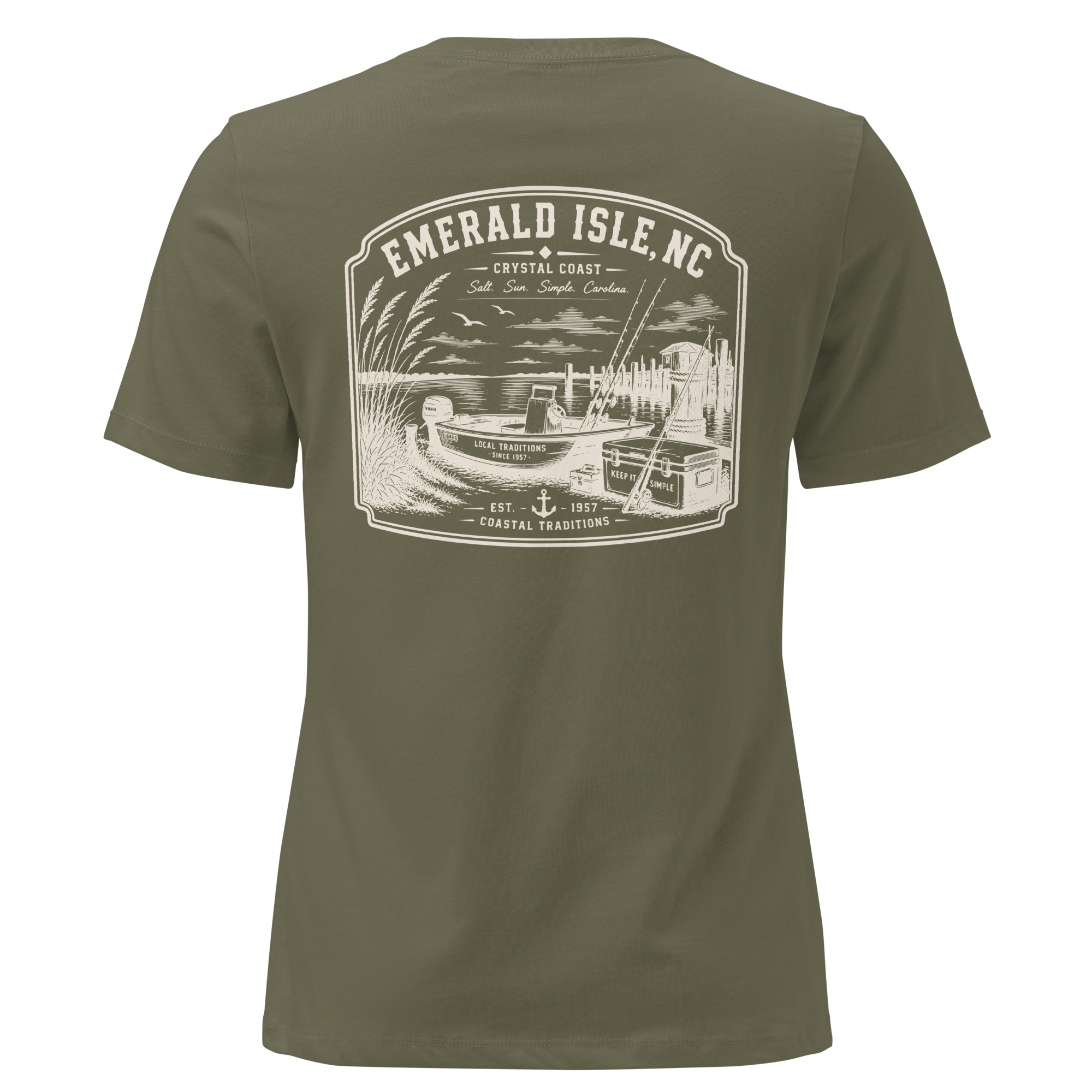 Emerald Isle NC - Salt, Sun, Simple - Women's Relaxed T-Shirt