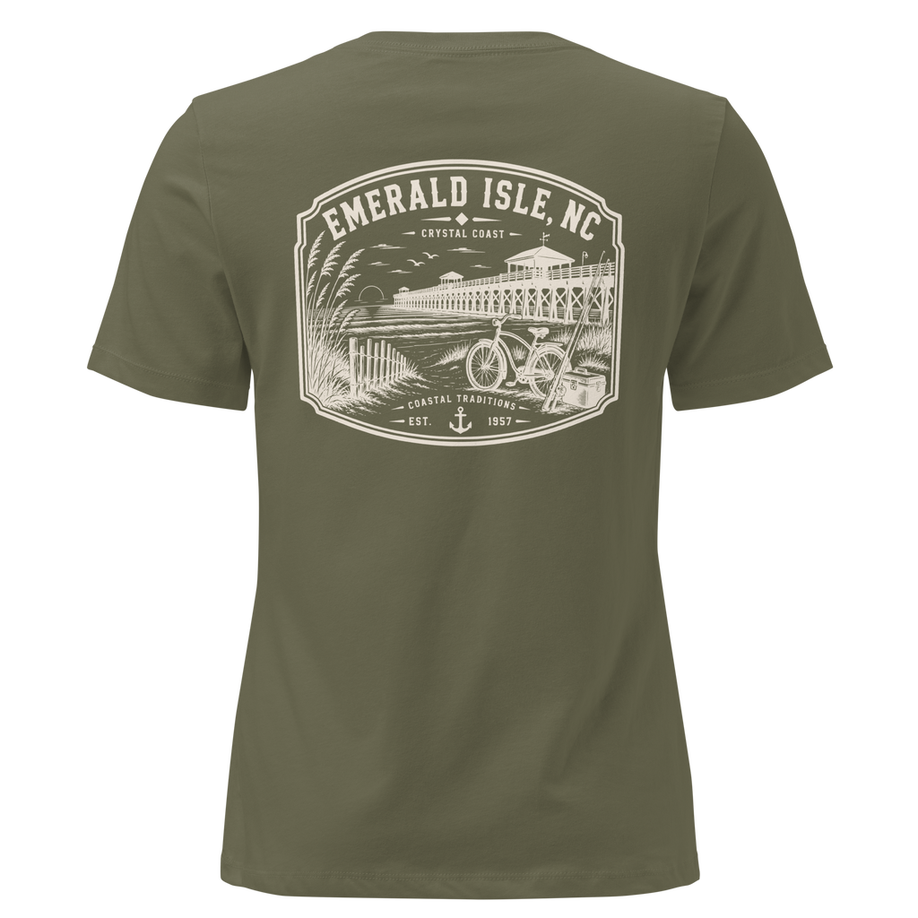 Emerald Isle NC - Day by the Pier - Women's Relaxed T-Shirt