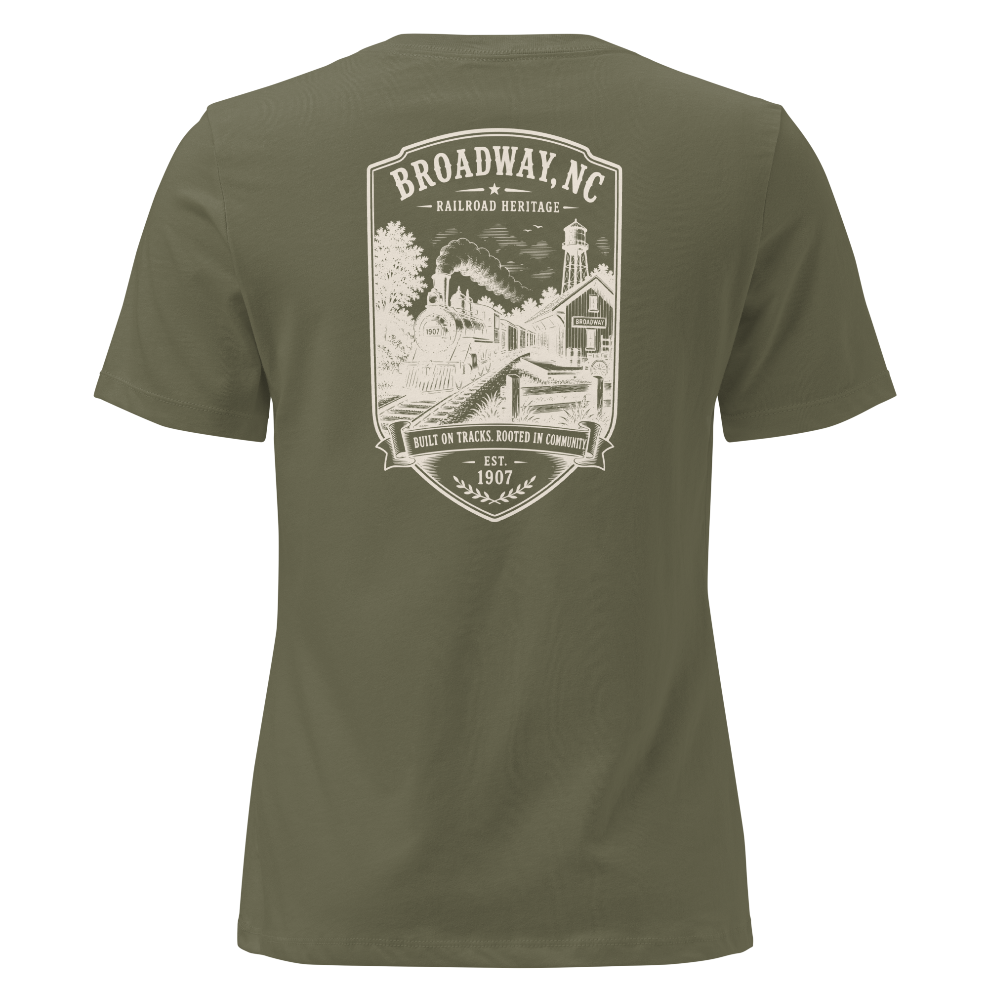 Broadway, NC - Railroad Heritage - Women's Relaxed T-Shirt