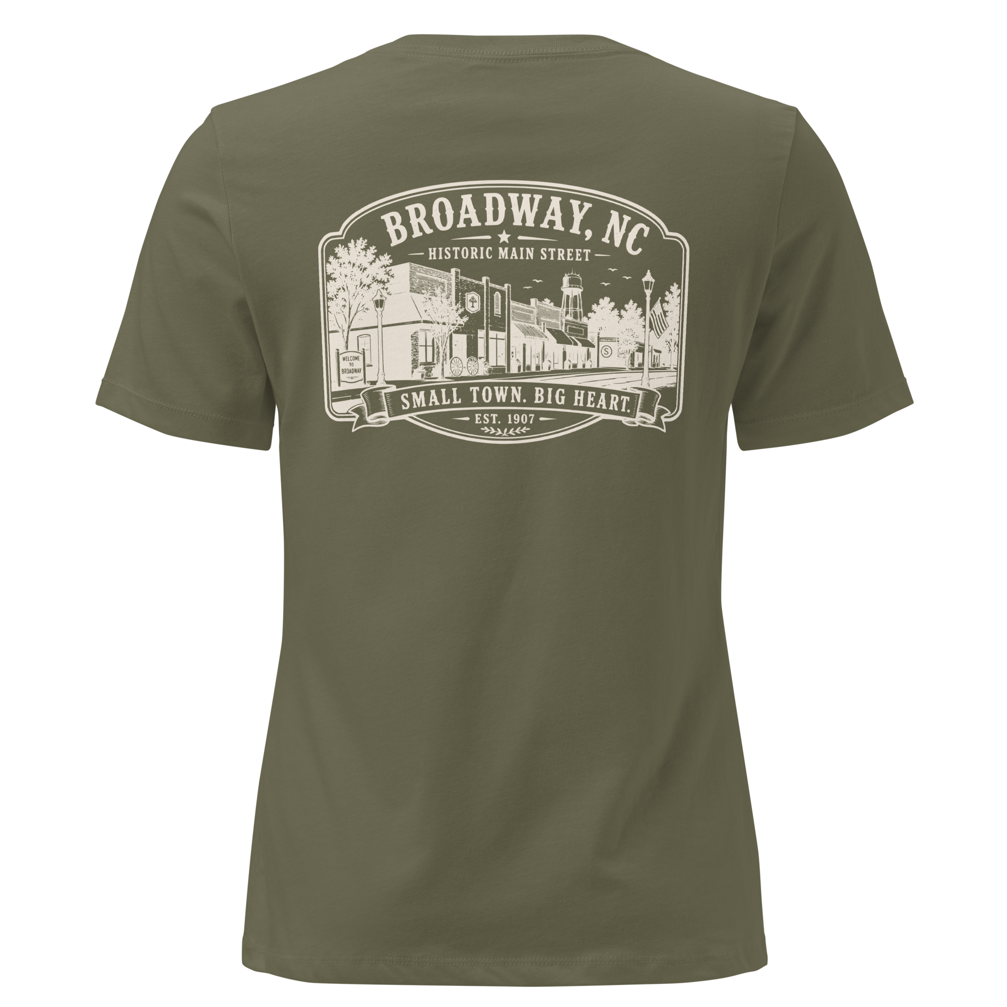 Broadway, NC - Main Street - Women's Relaxed T-Shirt