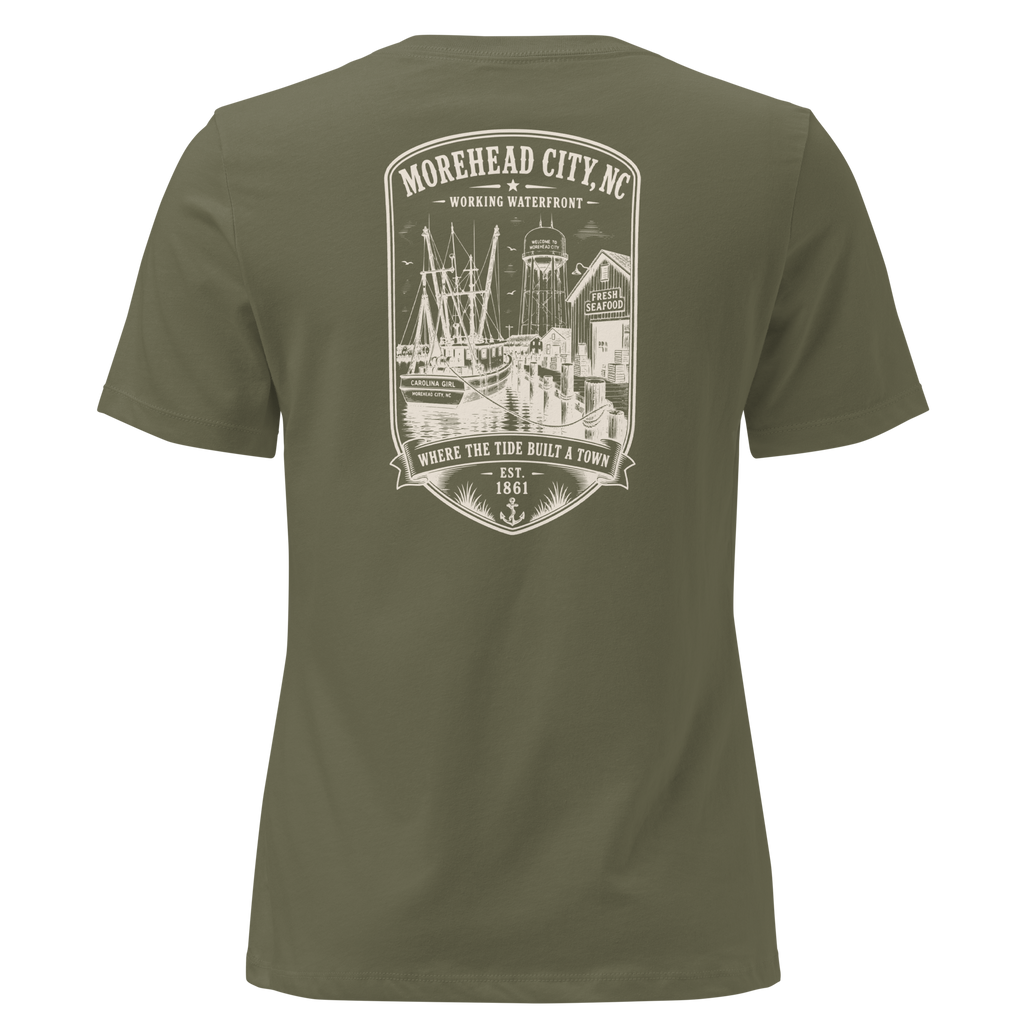 Morehead City, NC - Historic Waterfront - Women's Relaxed T-Shirt
