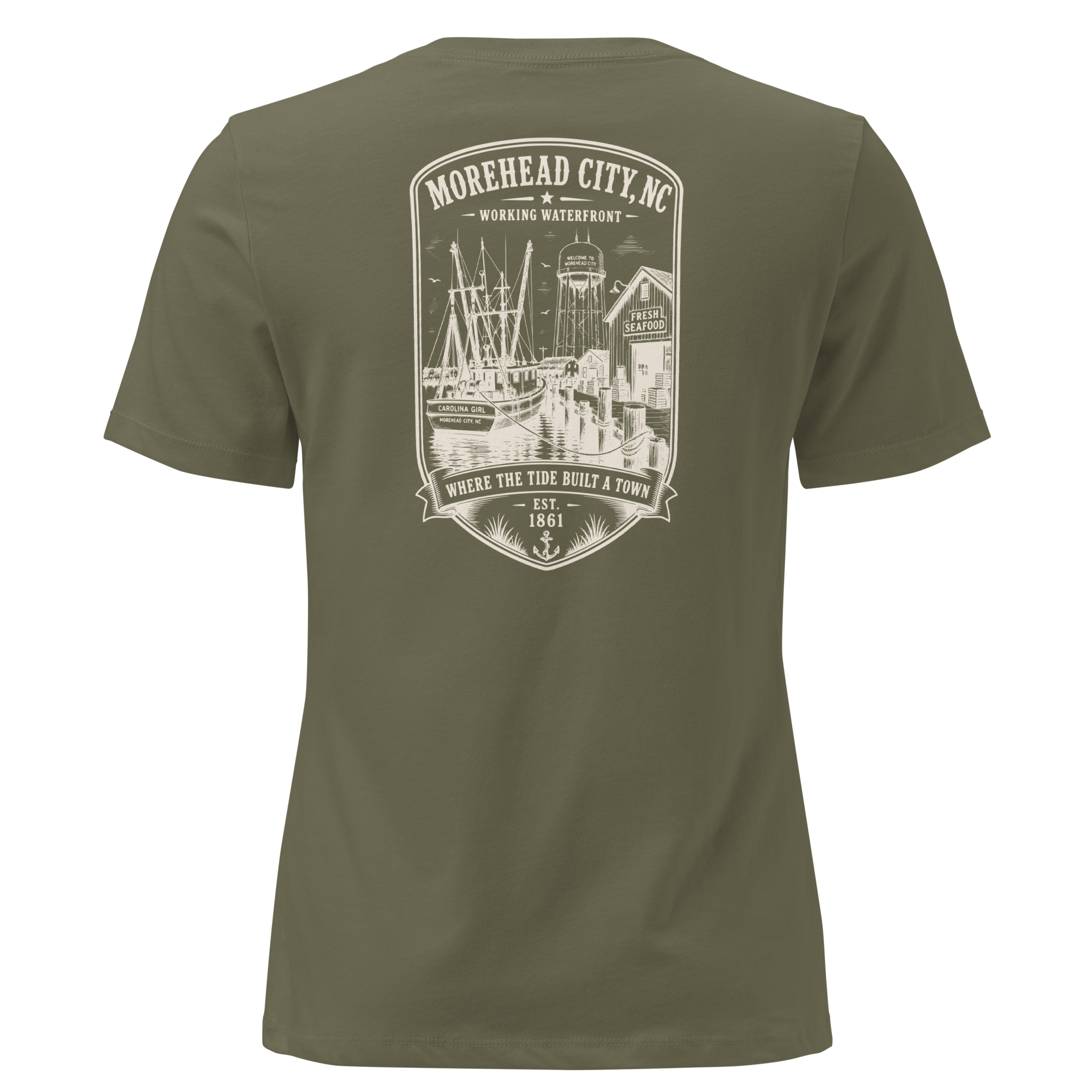 Morehead City, NC - Historic Waterfront - Women's Relaxed T-Shirt