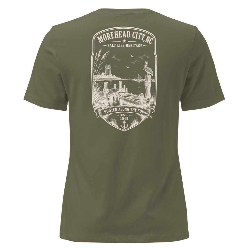 Morehead City, NC - Rooted Along the Sound - Women's Relaxed T-Shirt