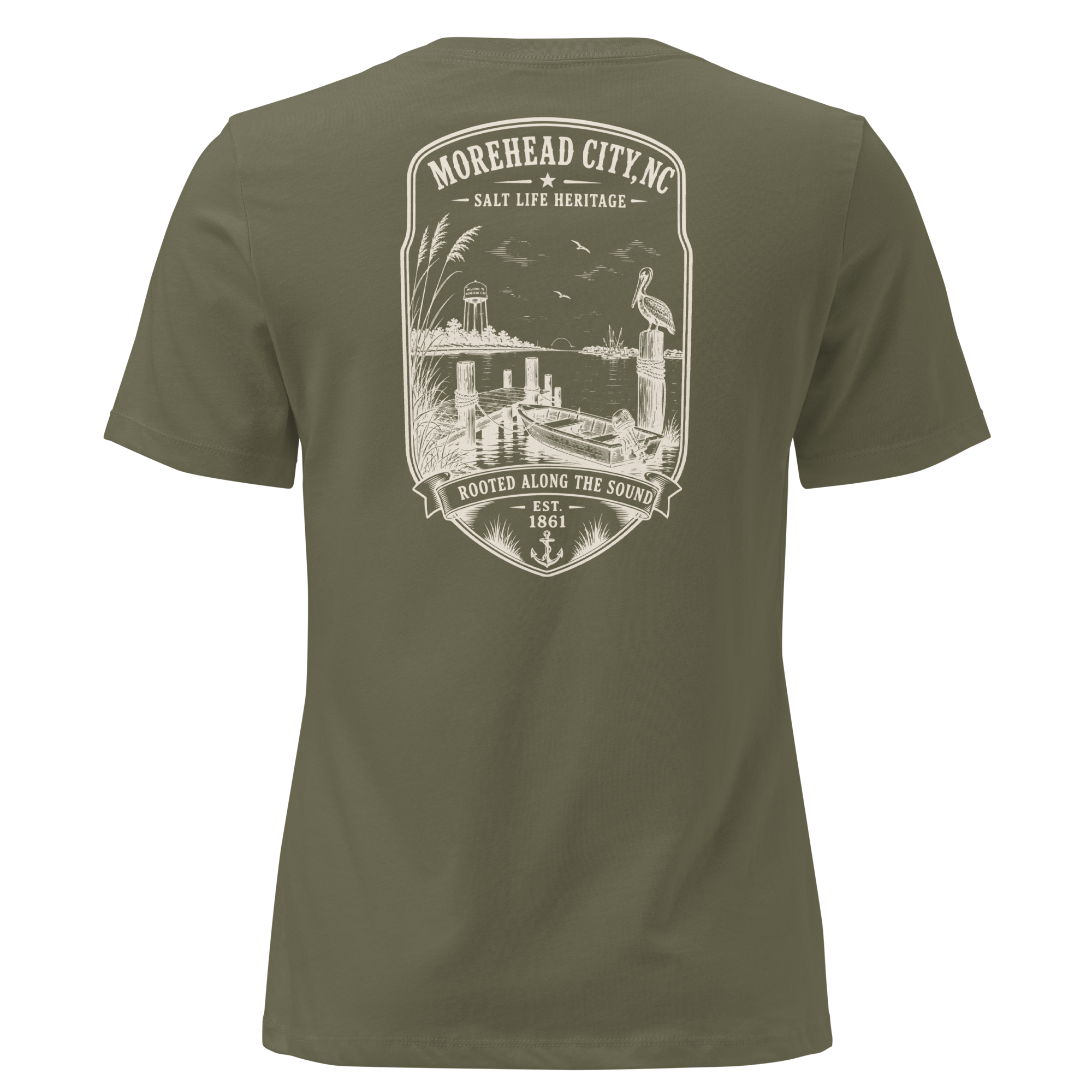 Morehead City, NC - Rooted Along the Sound - Women's Relaxed T-Shirt