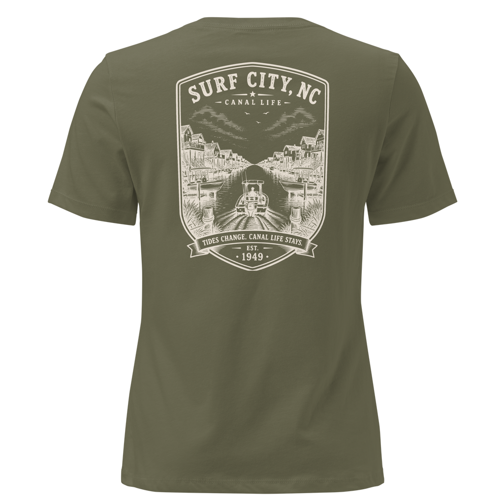 Surf City, NC - Canal Life - Women's Relaxed T-Shirt