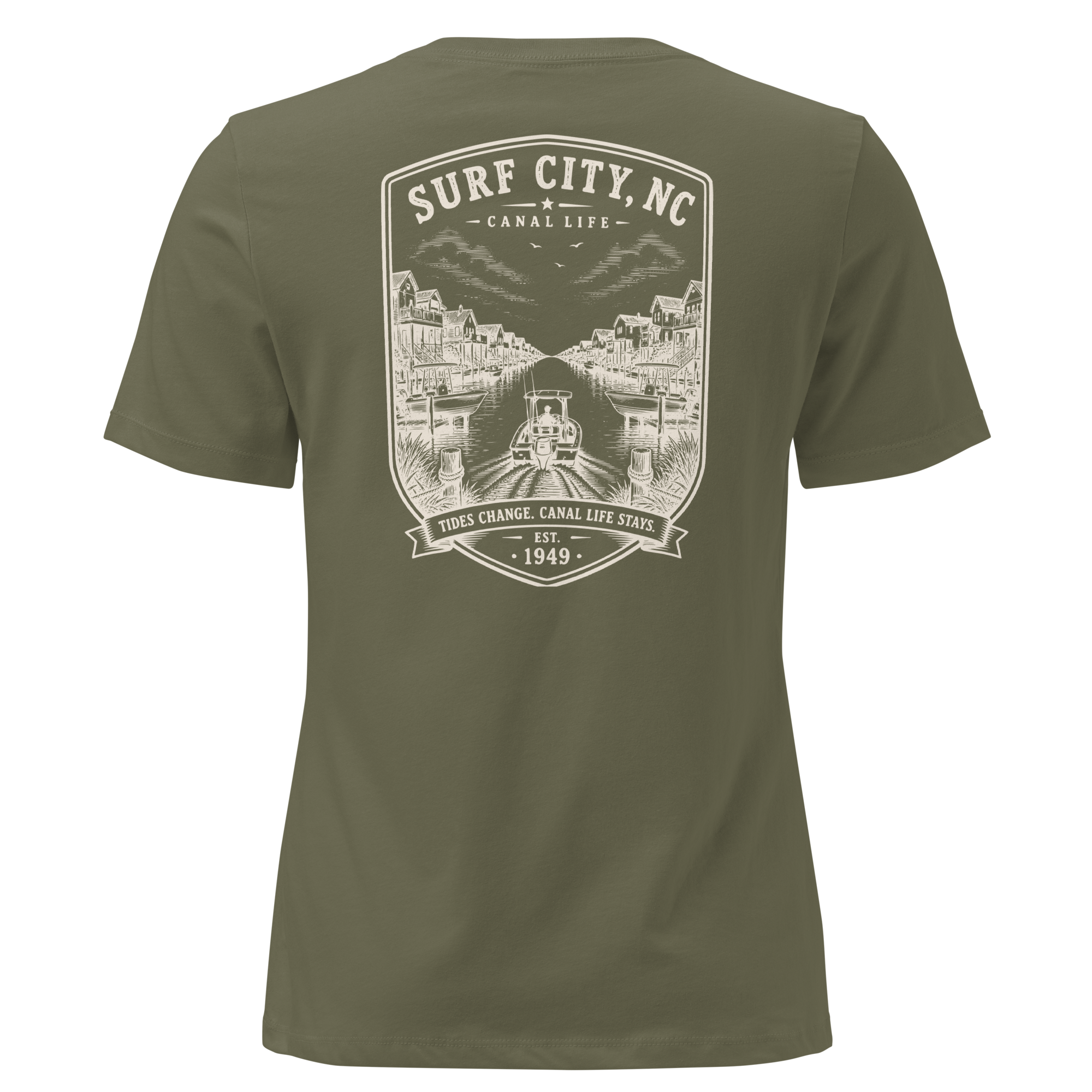 Surf City, NC - Canal Life - Women's Relaxed T-Shirt