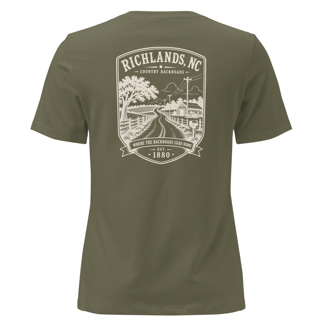 Richlands, NC - Country Backroads - Women's Relaxed T-Shirt