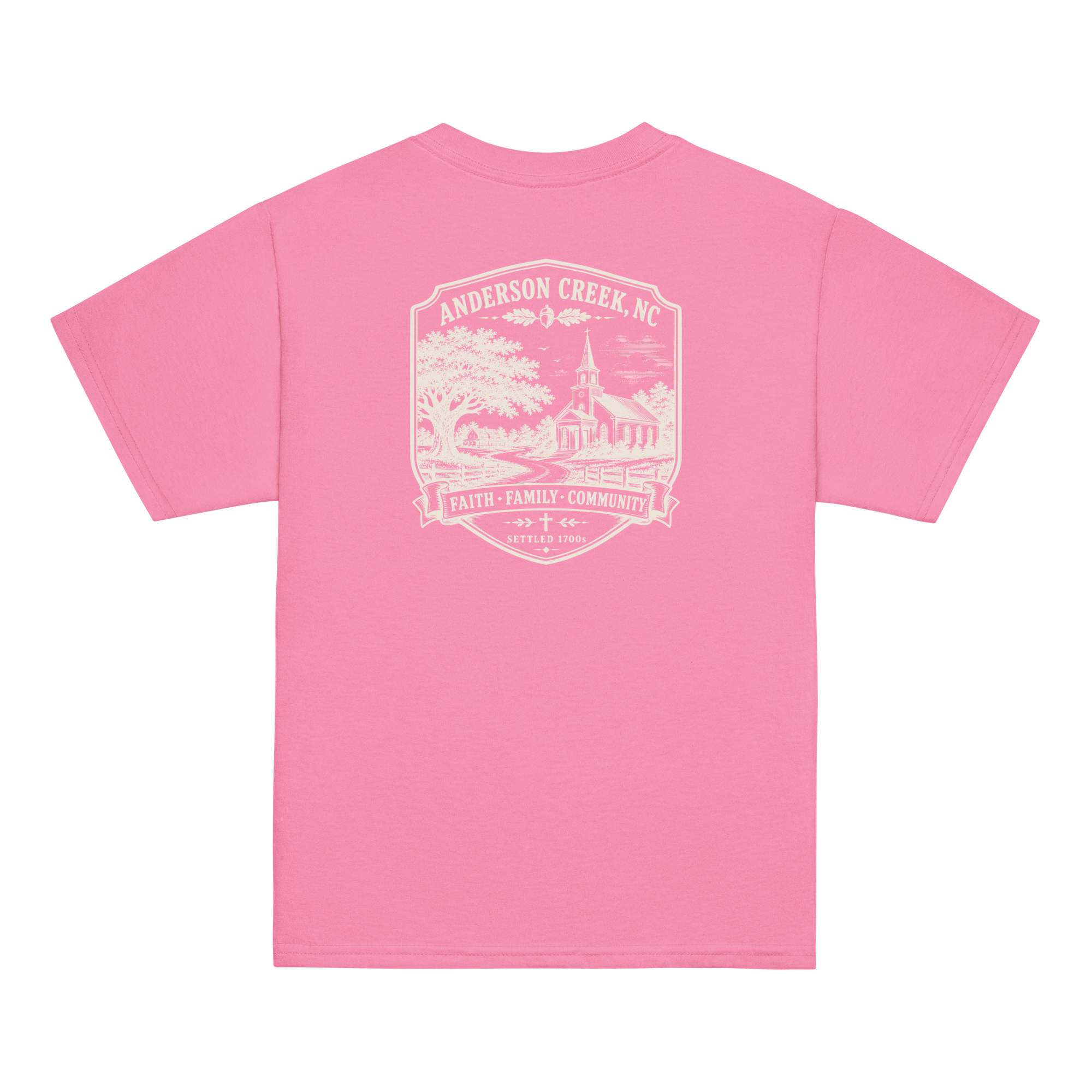Anderson Creek, NC - Faith, Family, Community - Youth Classic Tee