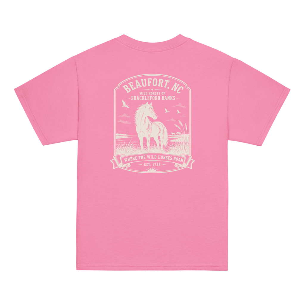 Beaufort, NC - Wild Horses Of Shackleford - Youth Classic Tee