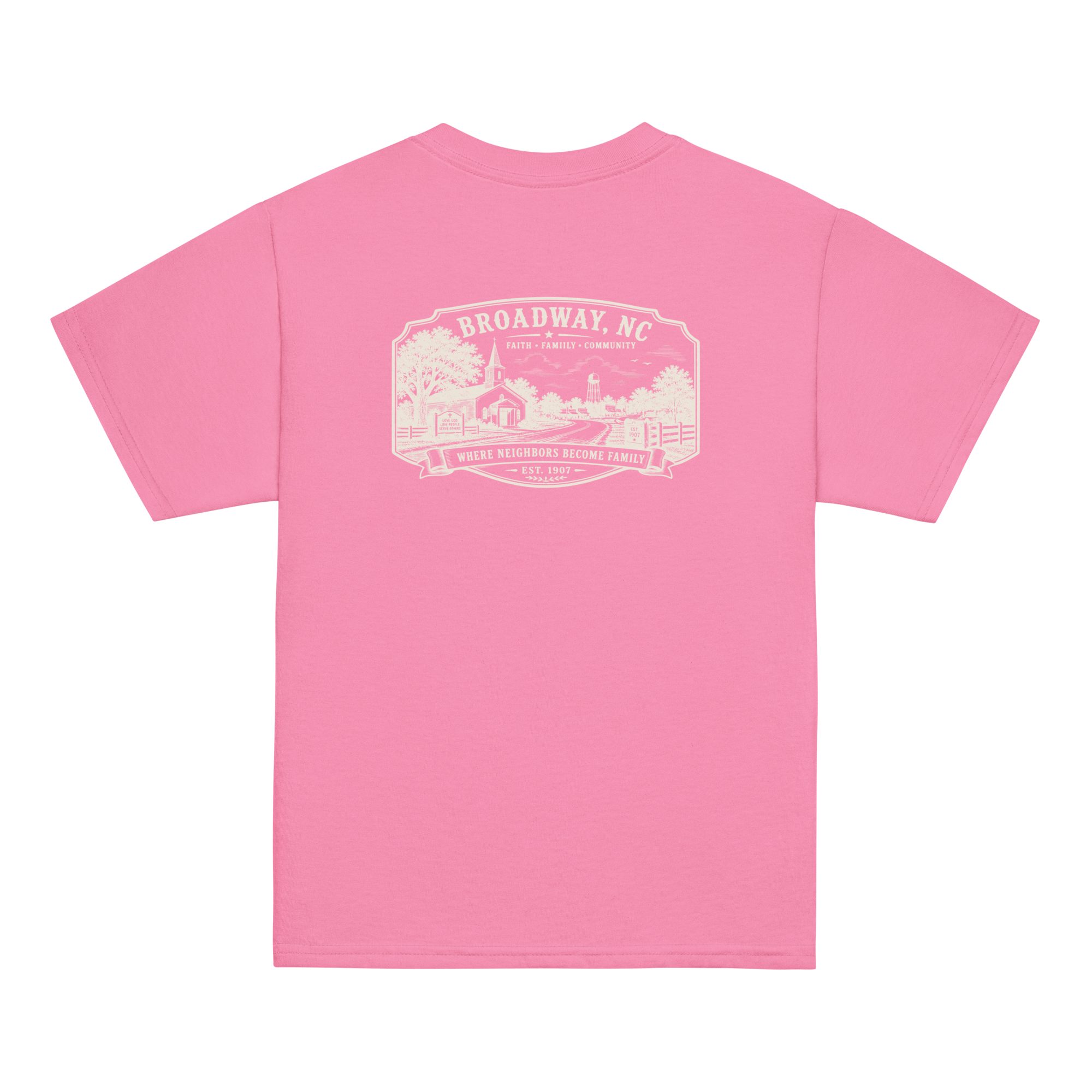 Broadway, NC - Faith, Family, Community - Youth Classic Tee