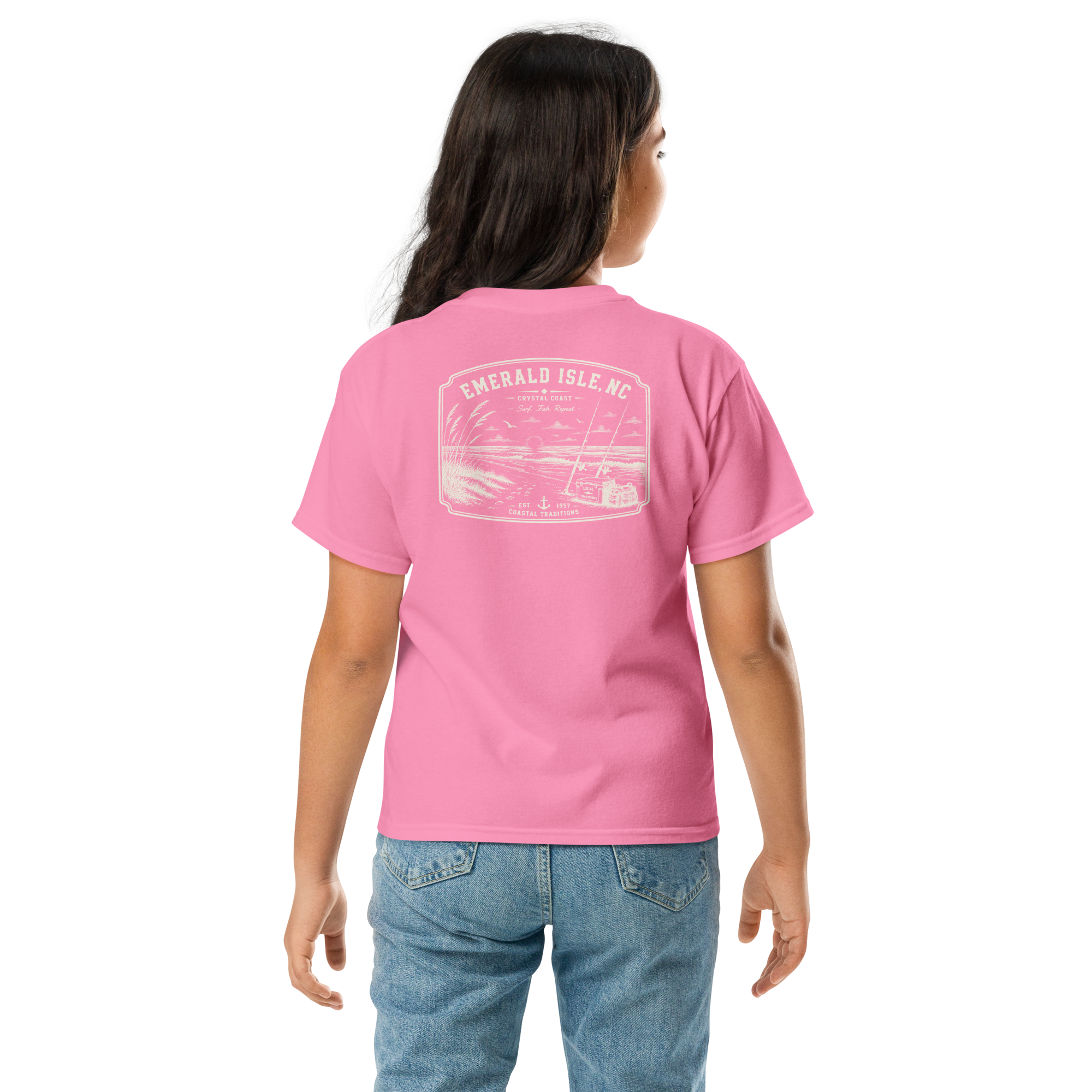 Emerald Isle, NC - Surf. Fish. Repeat - Youth Classic Tee